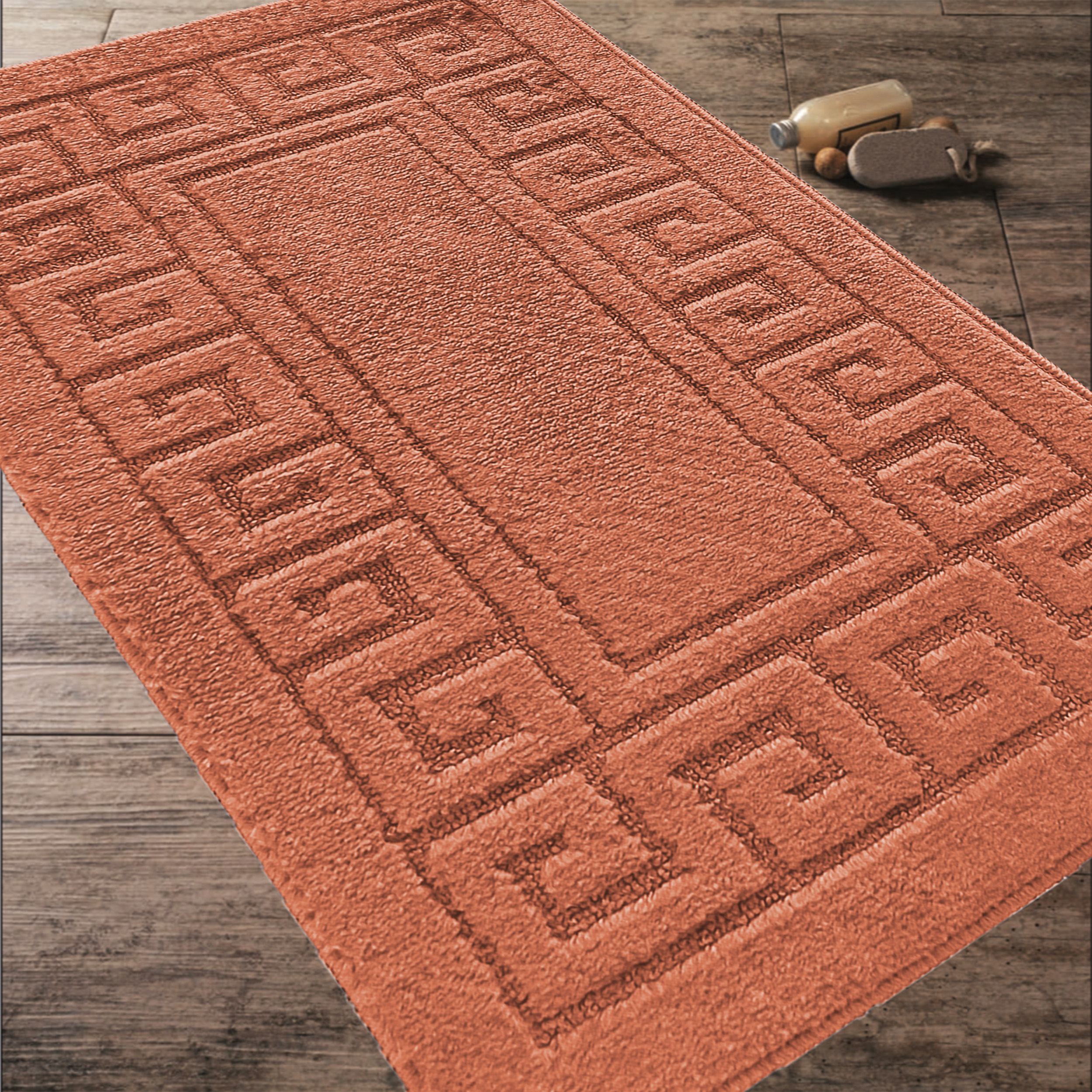 Komplet Dywaników Łazienkowych Montana Ethnic - Ceglany Pod WC Antypoślizgowy