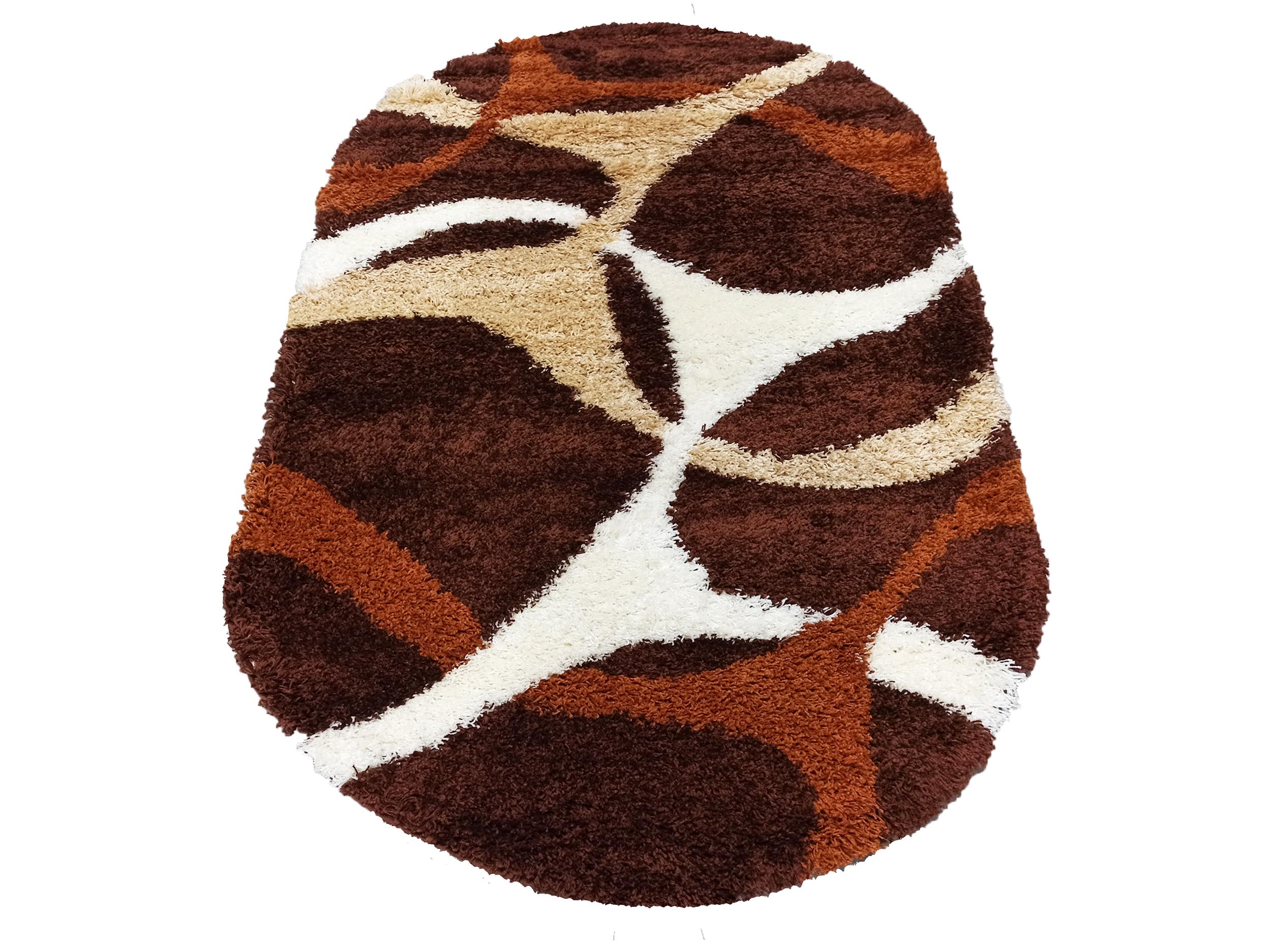 Dywan Nowoczesny Shaggy Long 2741A-BR owalny - wielokolorowy