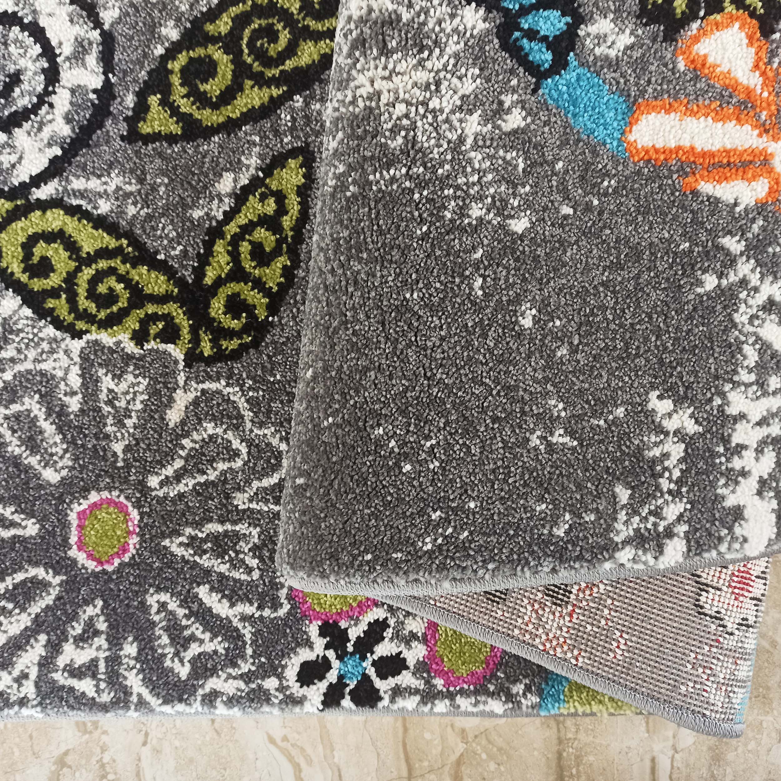 Dywan Dla Dzieci BELLA 114A Motylki - Szary