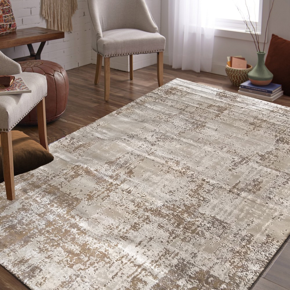 Dywan Nowoczesny Milas Shrink PRL 13C KA - Beżowo - Brązowy