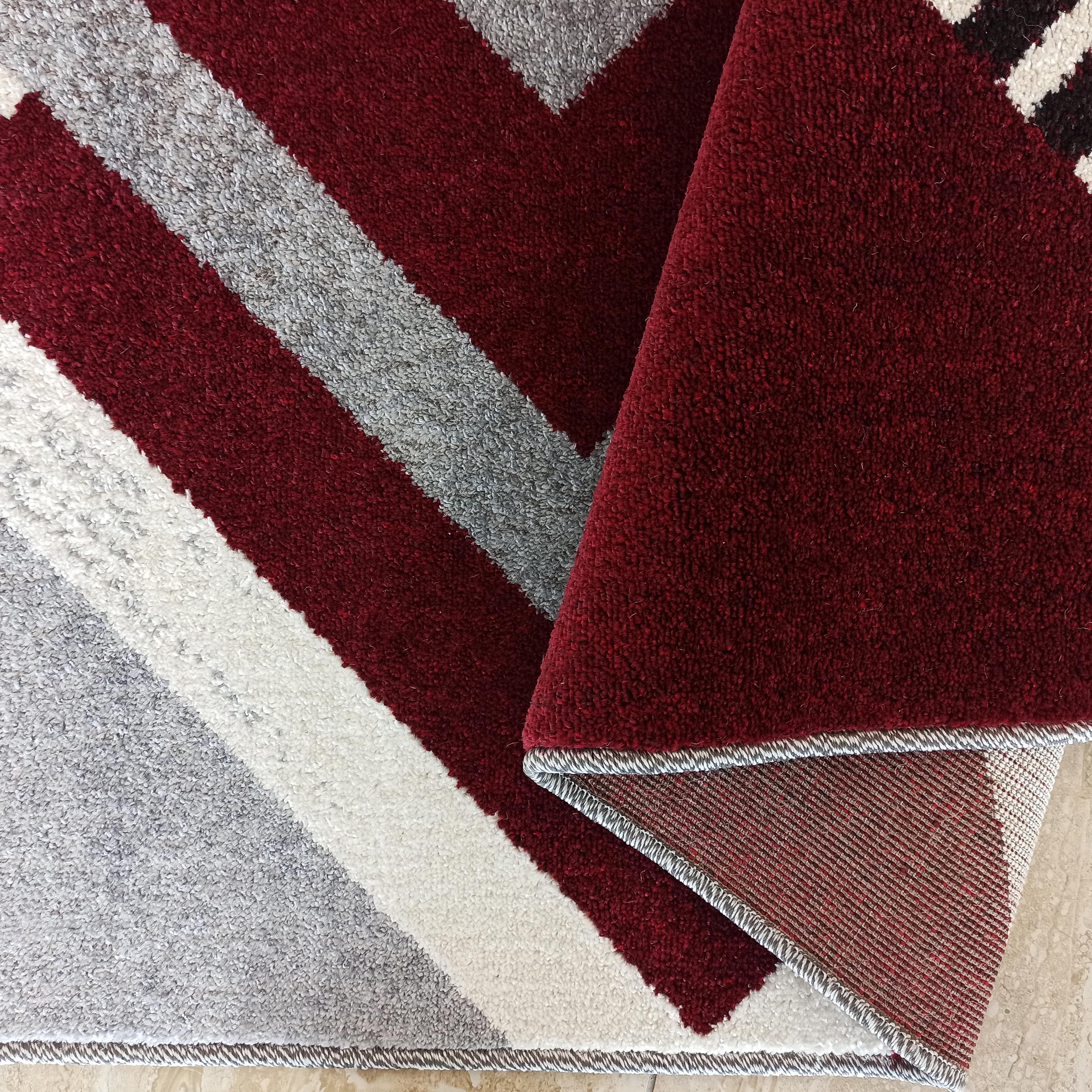 Dywan Nowoczesny Otto 03 Szaro-Czerwony