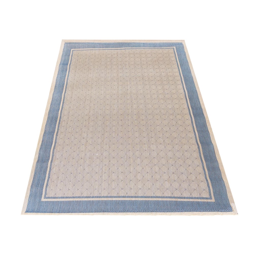 Dywan Nowoczesny Sznurkowy OUTDOOR Patio 114 - Niebiesko - Beżowy