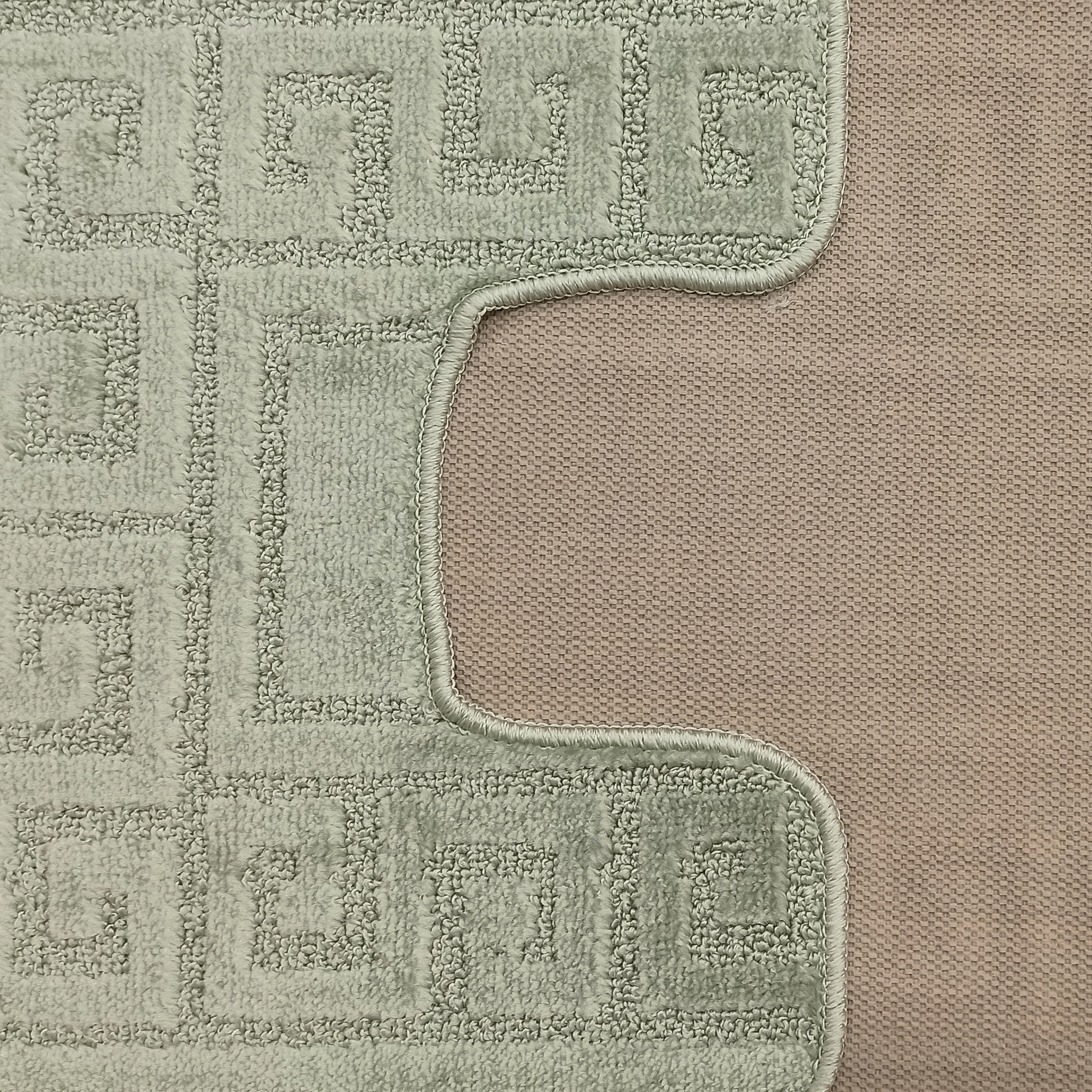 Komplet Dywaników Łazienkowych Montana Ethnic - Pistacjowy Pod WC Antypoślizgowy