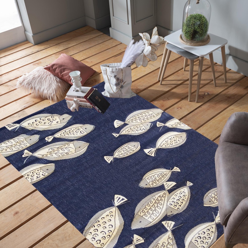 Dywan Nowoczesny Sznurkowy OUTDOOR Patio 38 - Granatowy Dywan Nowoczesny Sznurkowy OUTDOOR Patio 38 - Granatowy