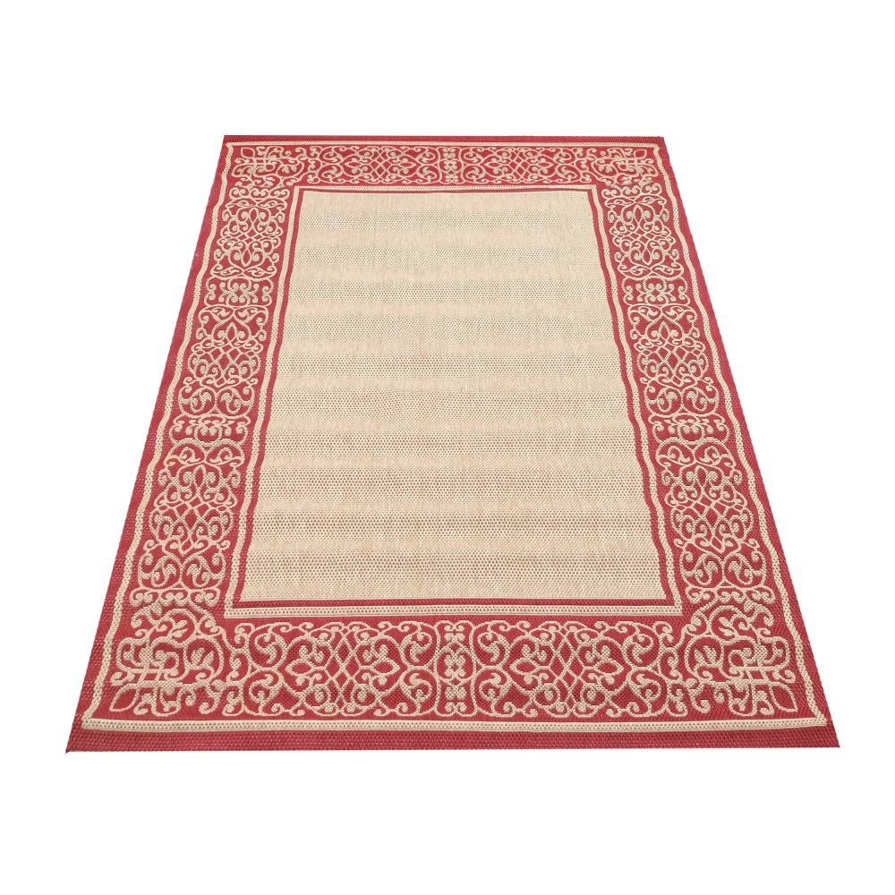 Dywan Nowoczesny Sznurkowy OUTDOOR Patio 83 - Beżowo - Czerwony