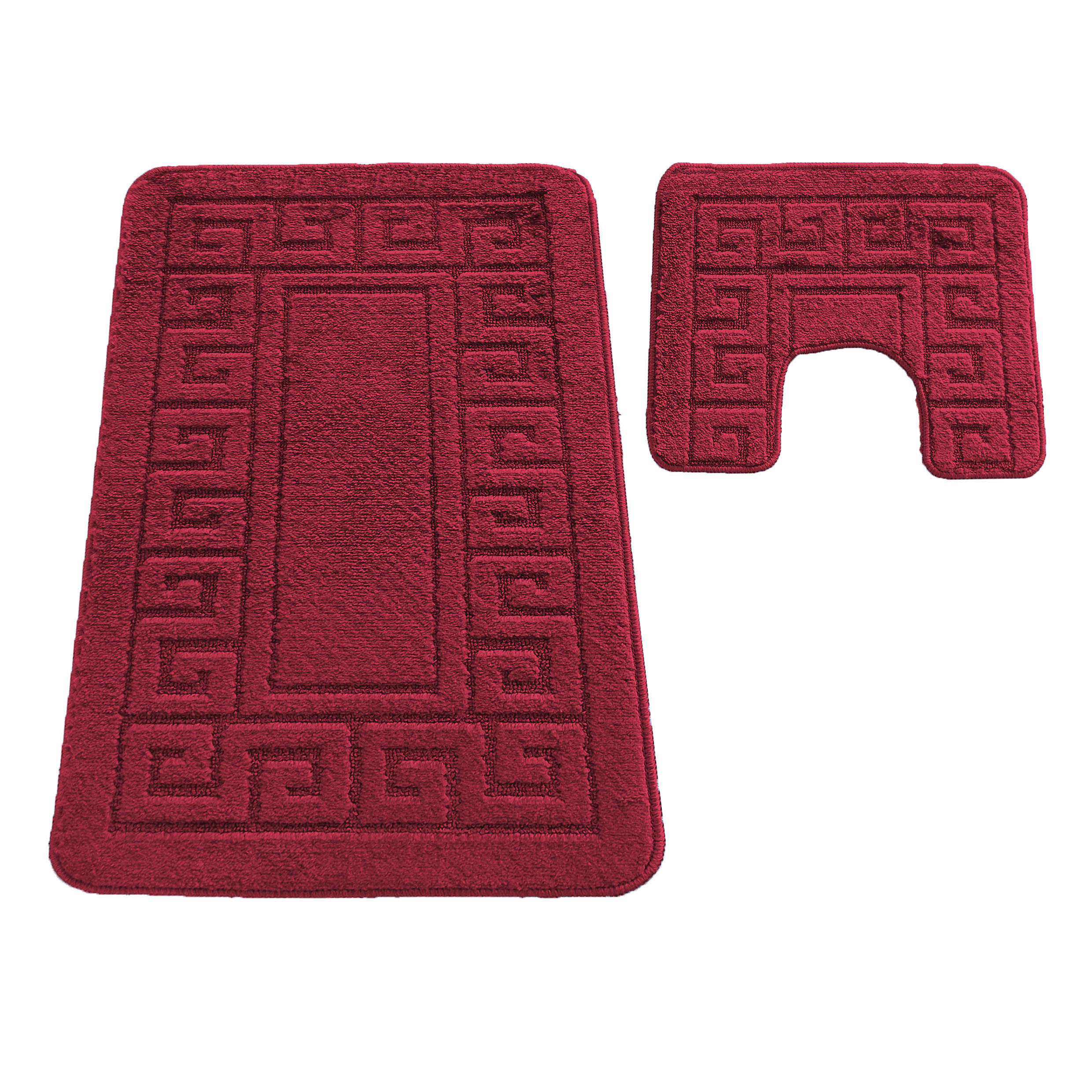 Komplet Dywaników Łazienkowych Montana Ethnic - Bordowy Pod WC Antypoślizgowy Komplet Dywaników Łazienkowych Montana Ethnic - Bordowy Pod WC Antypoślizgowy