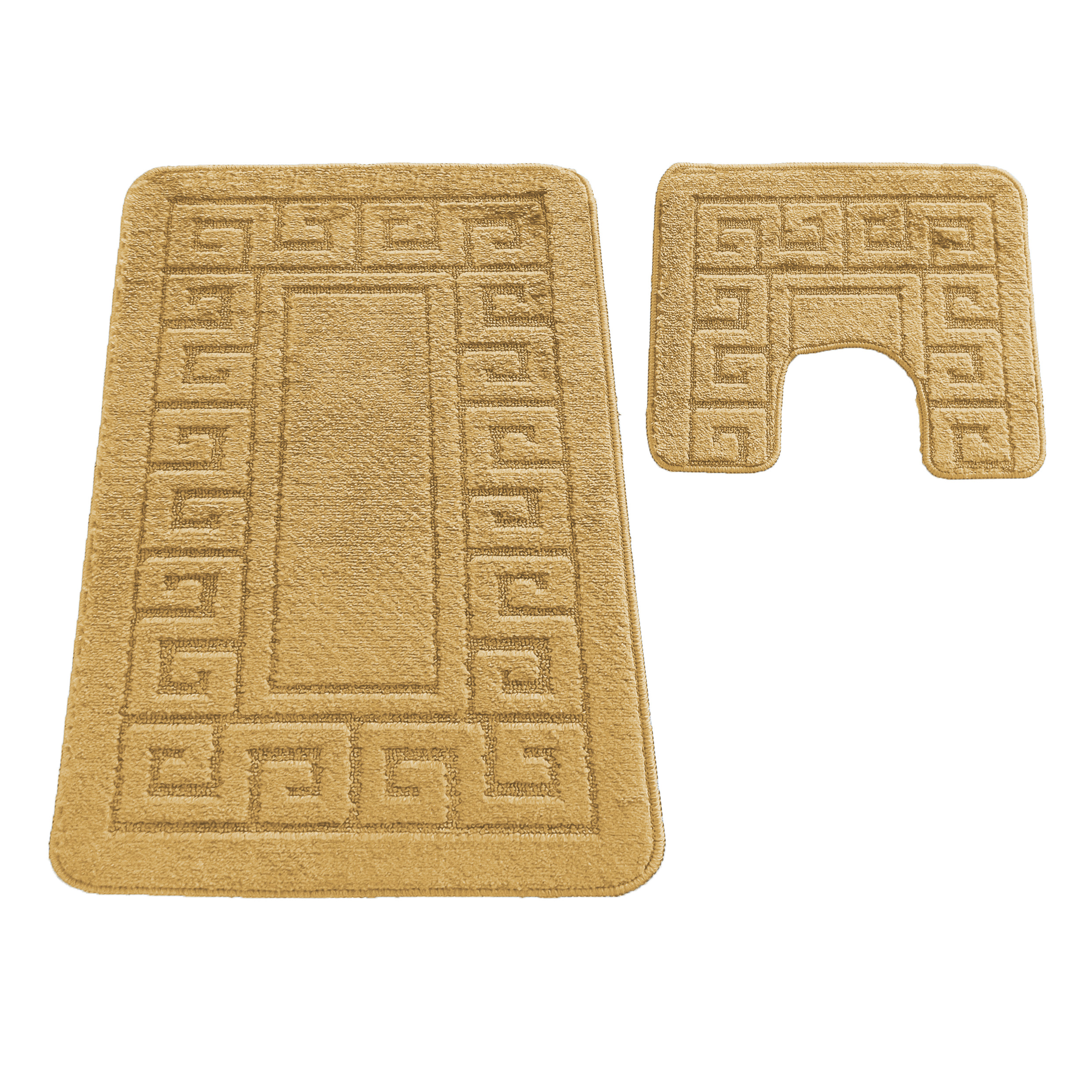 Komplet Dywaników Łazienkowych Montana Ethnic - Imbirowy Pod WC Antypoślizgowy