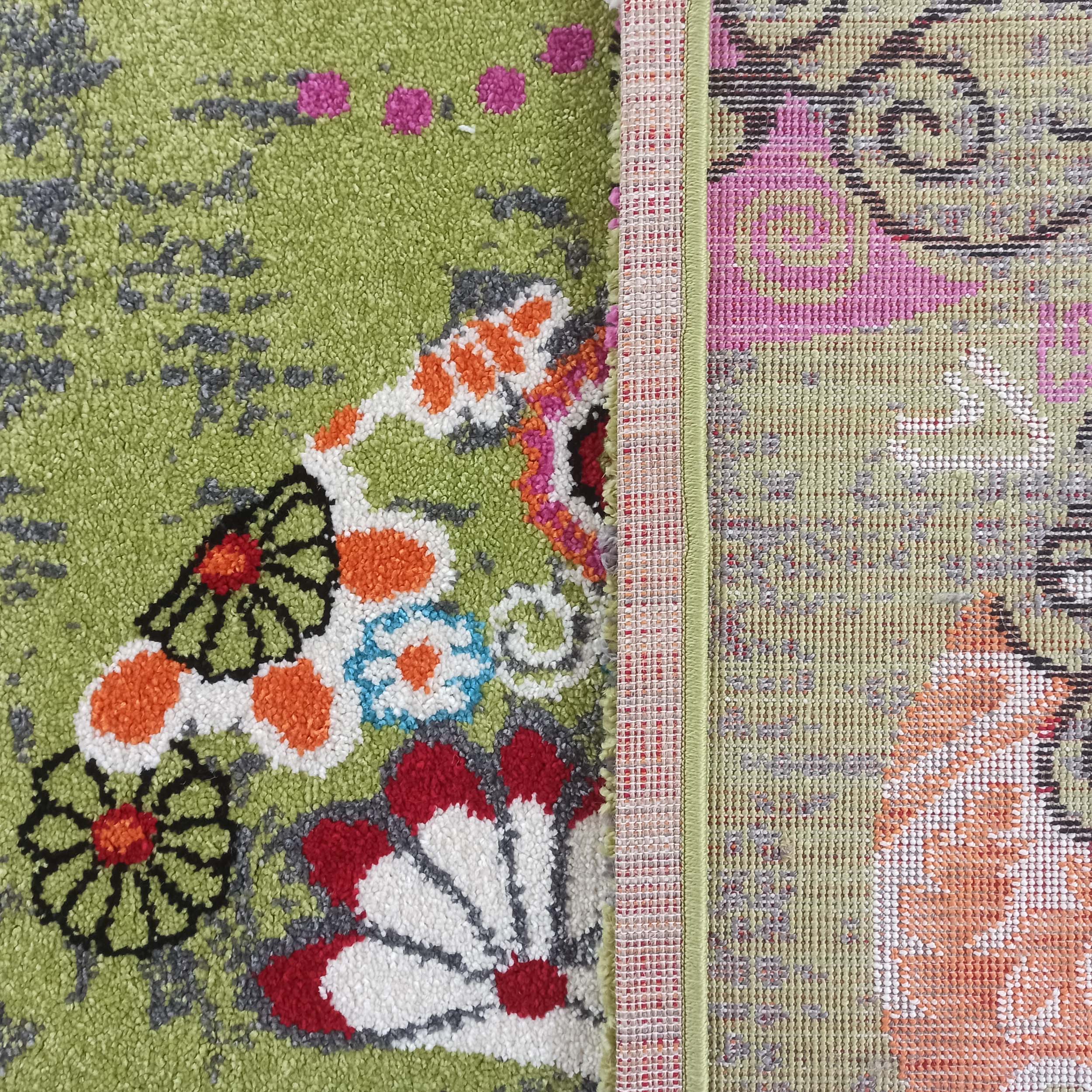 Dywan Dla Dzieci BELLA 114A Motylki - Zielony