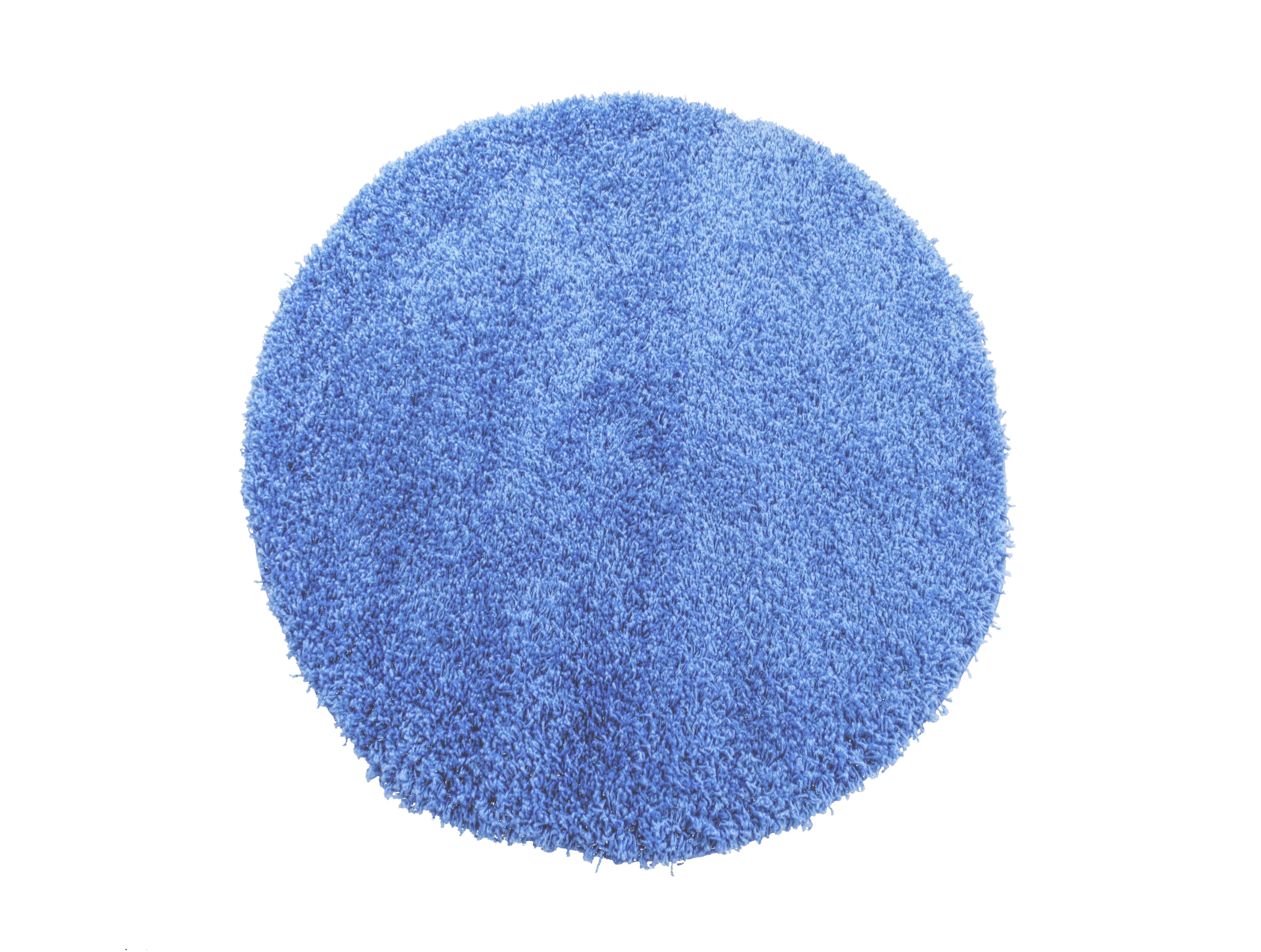 Dywan Okrągły Koło Shaggy Jednolity Niebieski