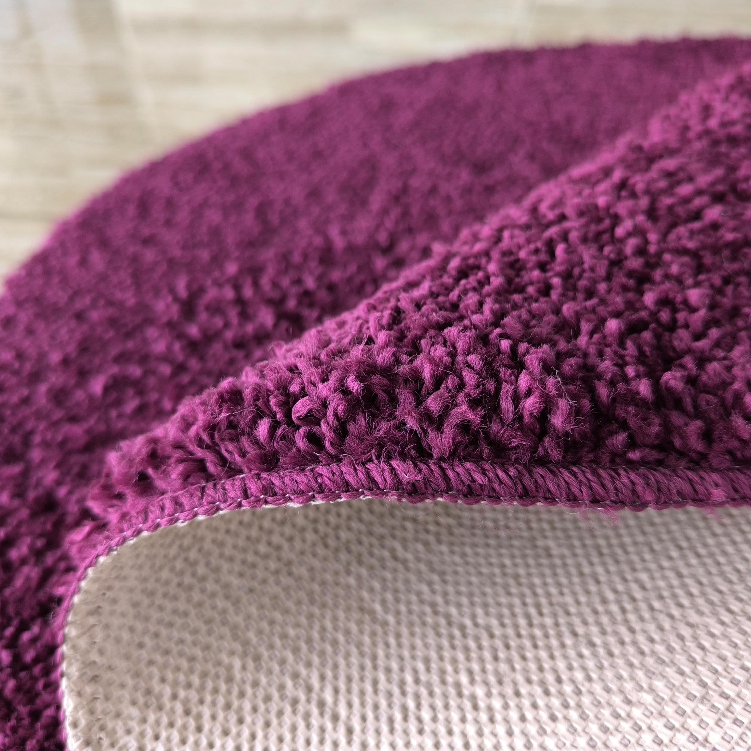 Dywan Kamel Typu Shaggy Nowoczesny Soft Koło - Oberżyna