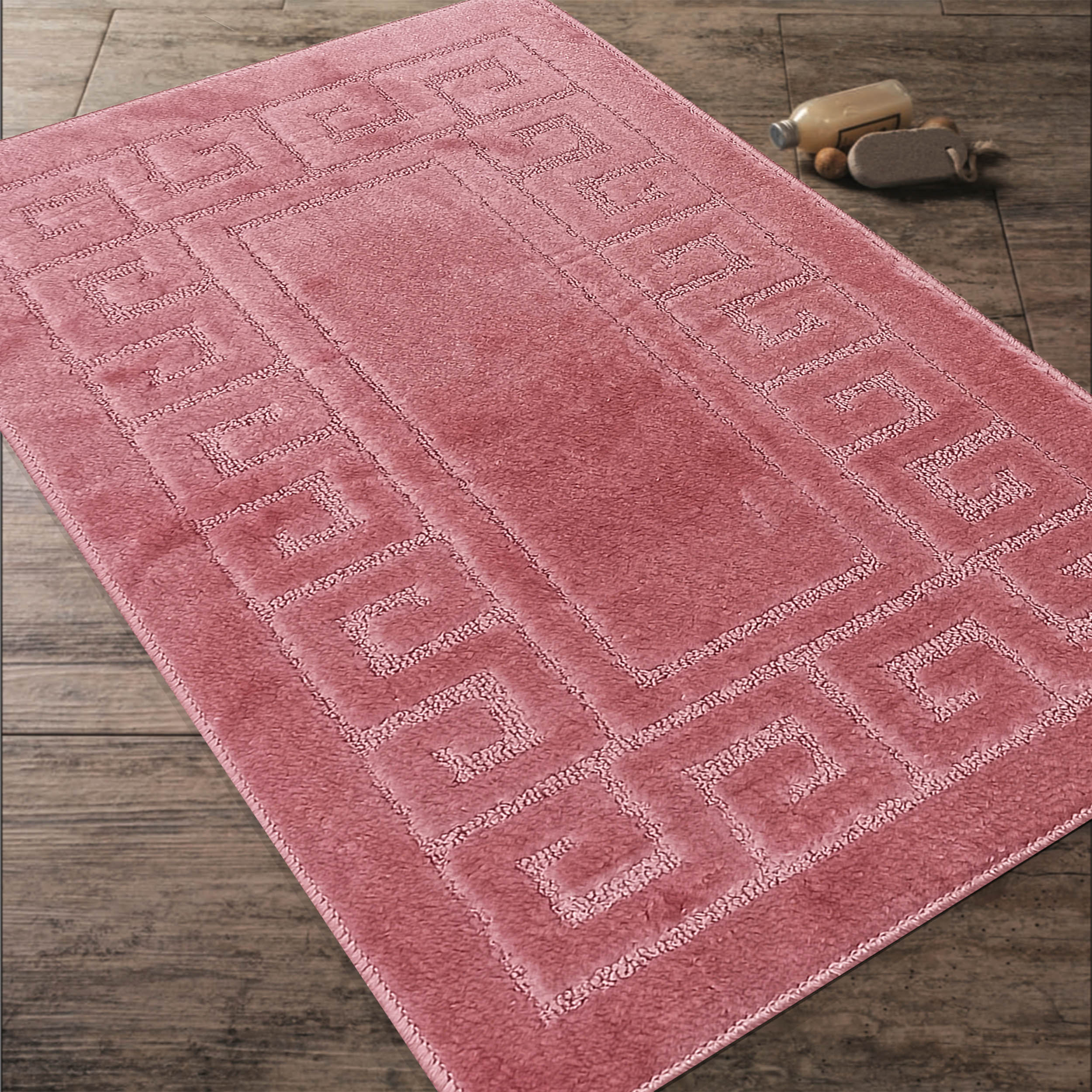 Komplet Dywaników Łazienkowych Montana Ethnic - Różowy Pod WC Antypoślizgowy