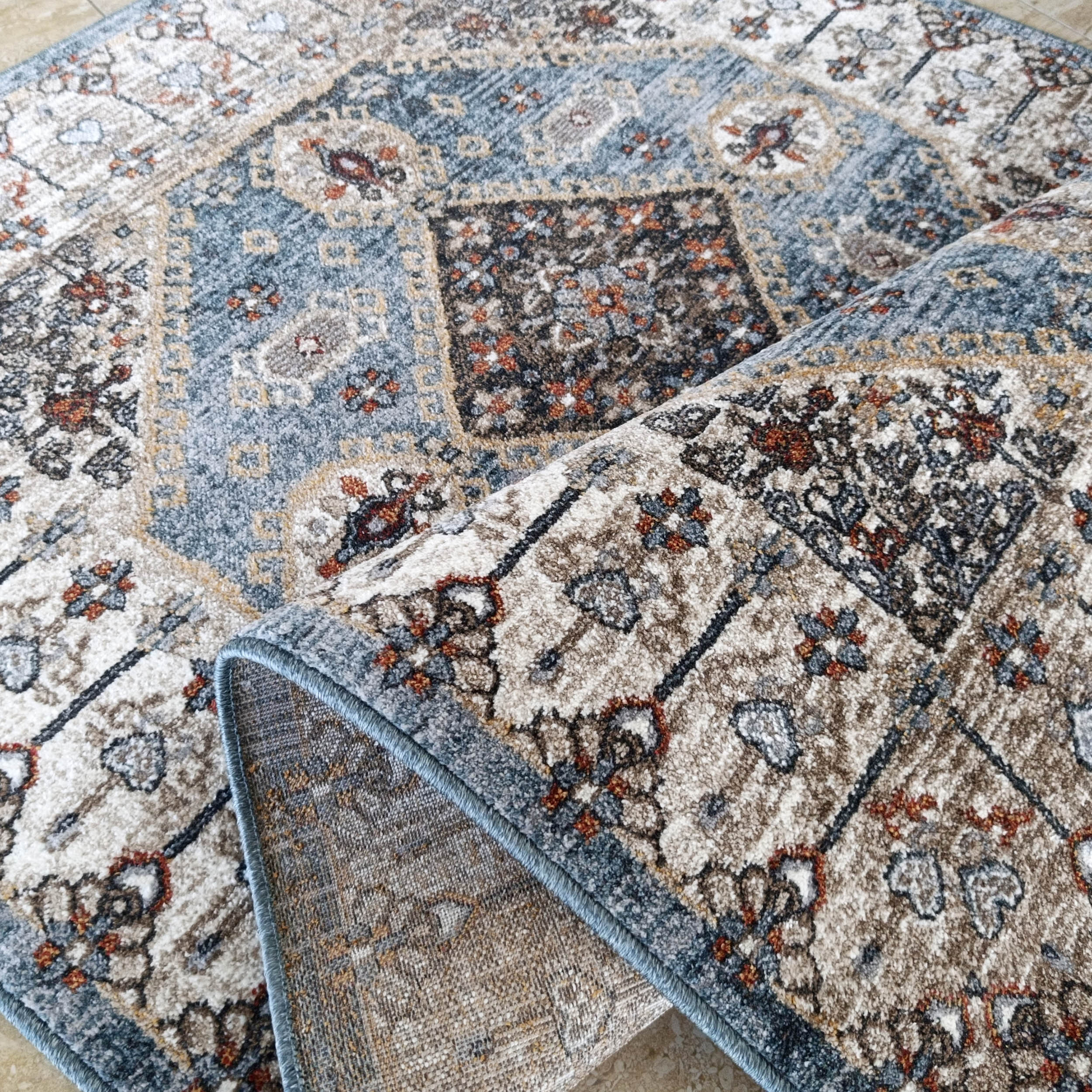 Dywan Nowoczesny Sienna 03 - orientalny granatowy