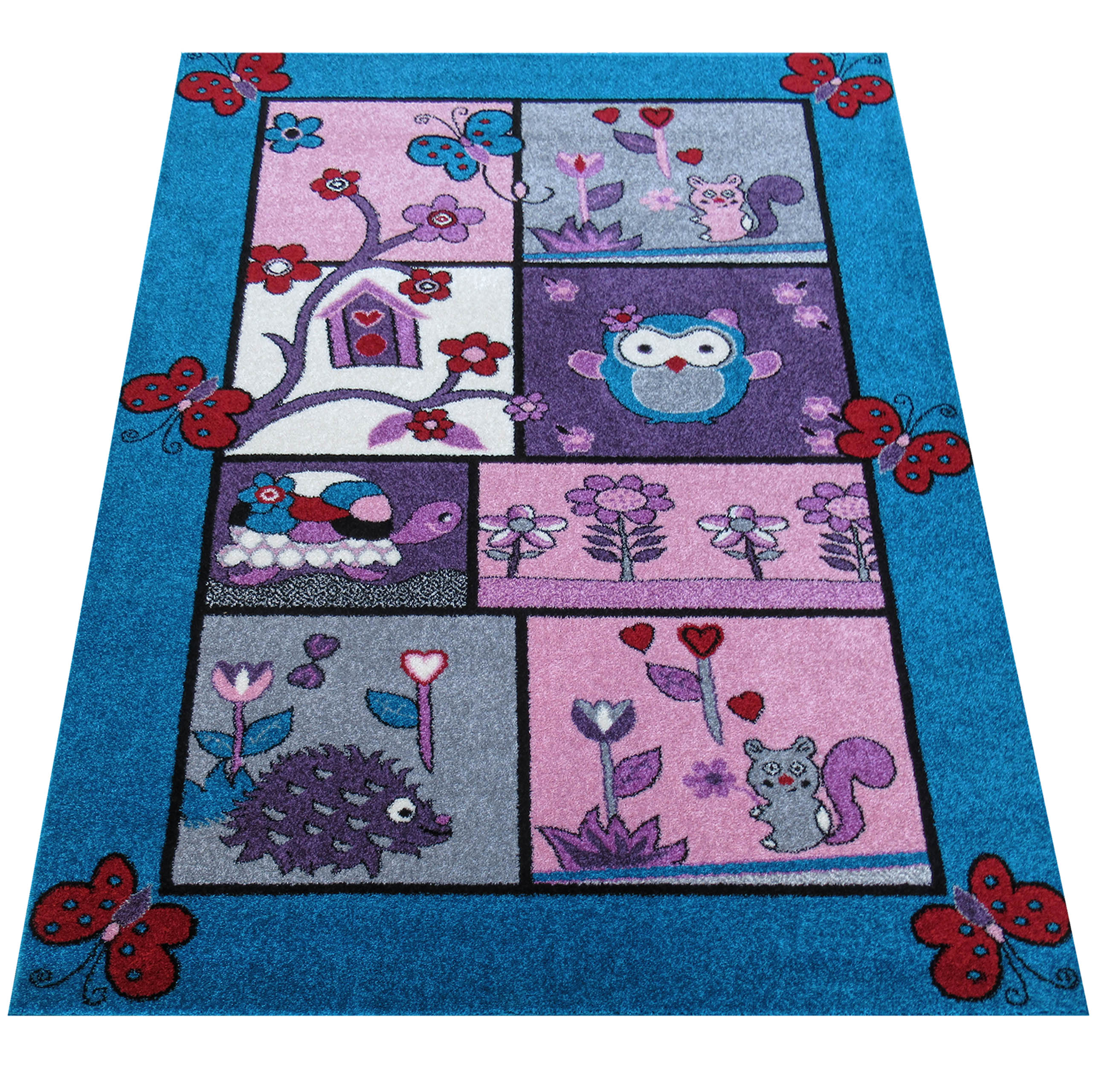 Dywan Bella Dla Dzieci 04 Turkusowy Zwierzęta