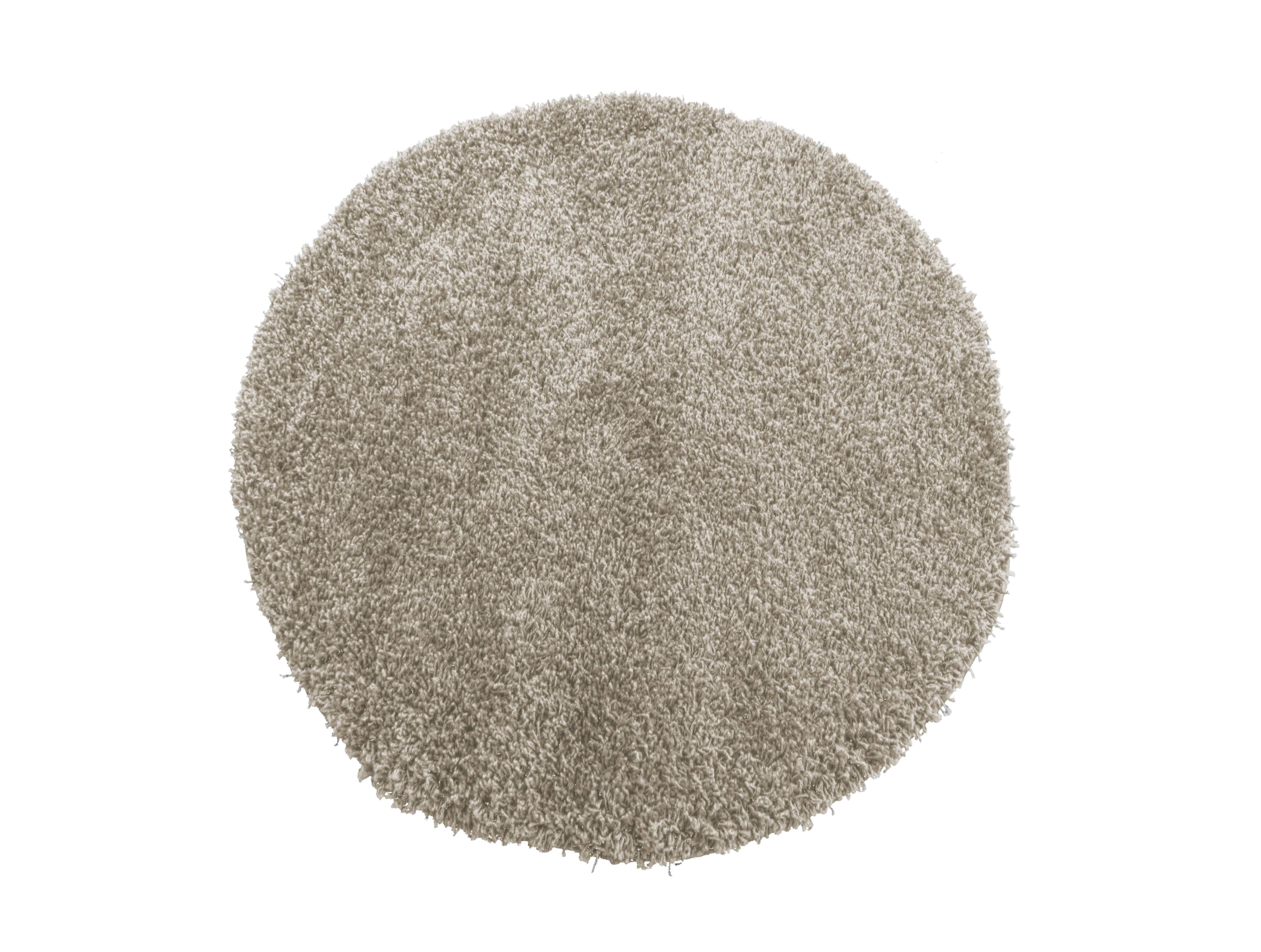 Dywan typu  Shaggy jednokolorowy koło - greige