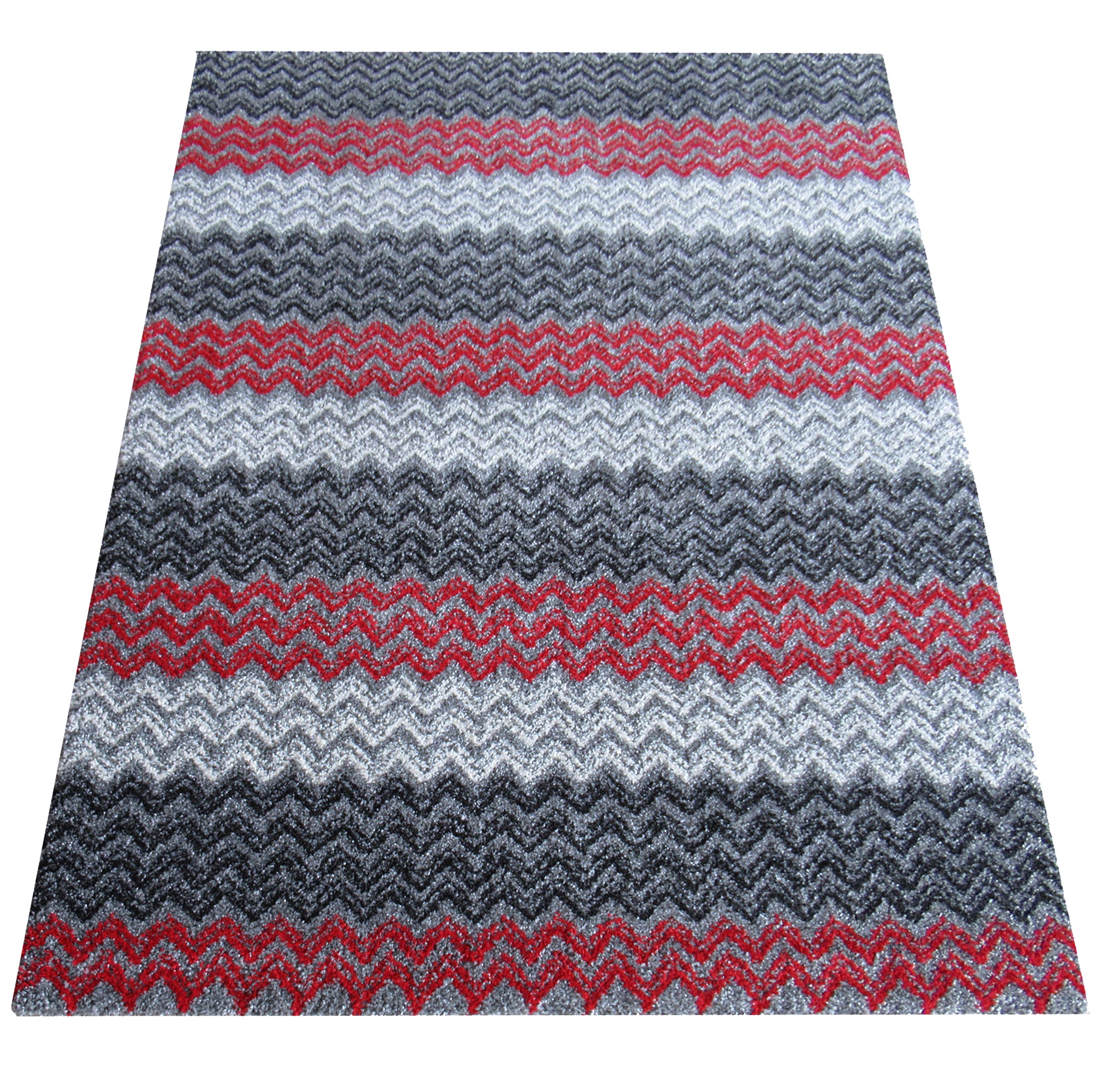 Dywan Nowoczesny do salonu Sherpa 01 szaro-czerwony