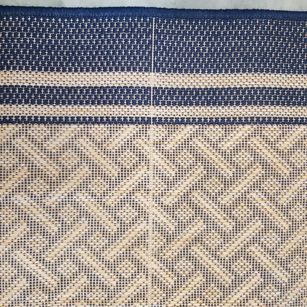 Dywan Nowoczesny Sznurkowy OUTDOOR Patio 25 - Beżowo - Granatowy