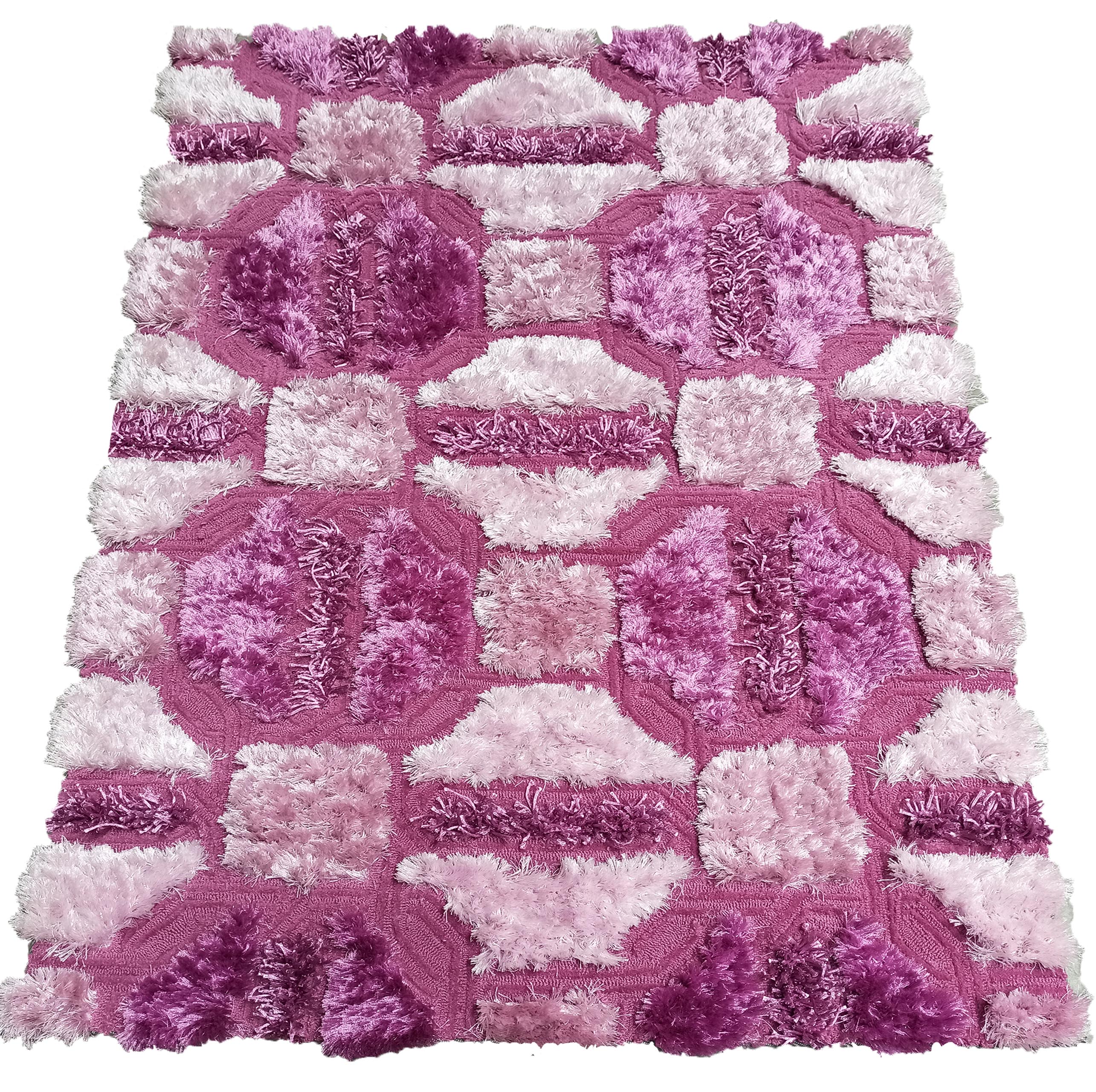Dywan Nowoczesny Ovo Typu Shaggy 01 - Fioletowo - różowy
