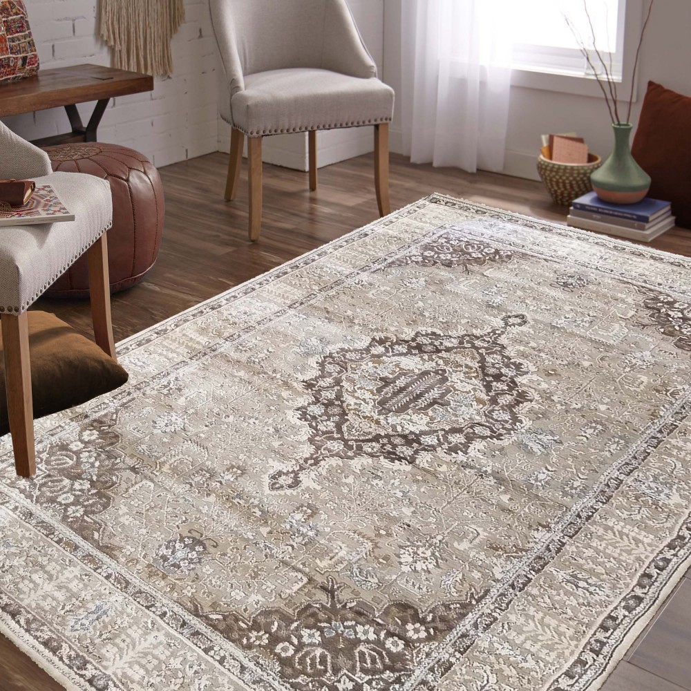 Dywan Nowoczesny Milas Shrink PRL 02C KA - Beżowo - Brązowy Dywan Nowoczesny Milas Shrink PRL 02C KA - Beżowo - Brązowy