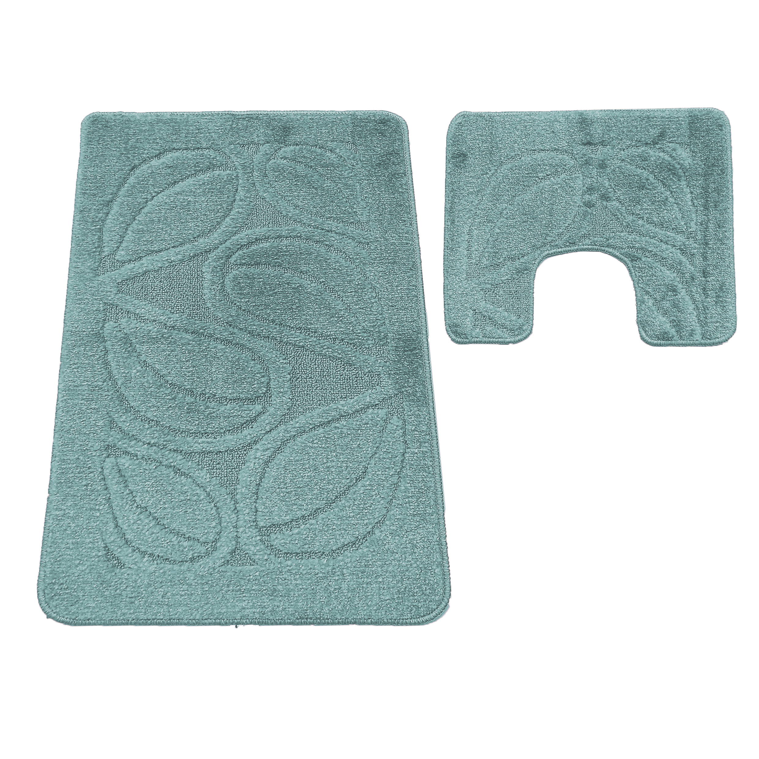 Komplet Dywaników Łazienkowych Montana Flora - Perski Błękit Pod WC Antypoślizgowy