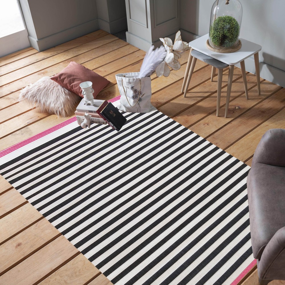 Dywan Nowoczesny Sznurkowy OUTDOOR Patio 34 - Czarno - Biały