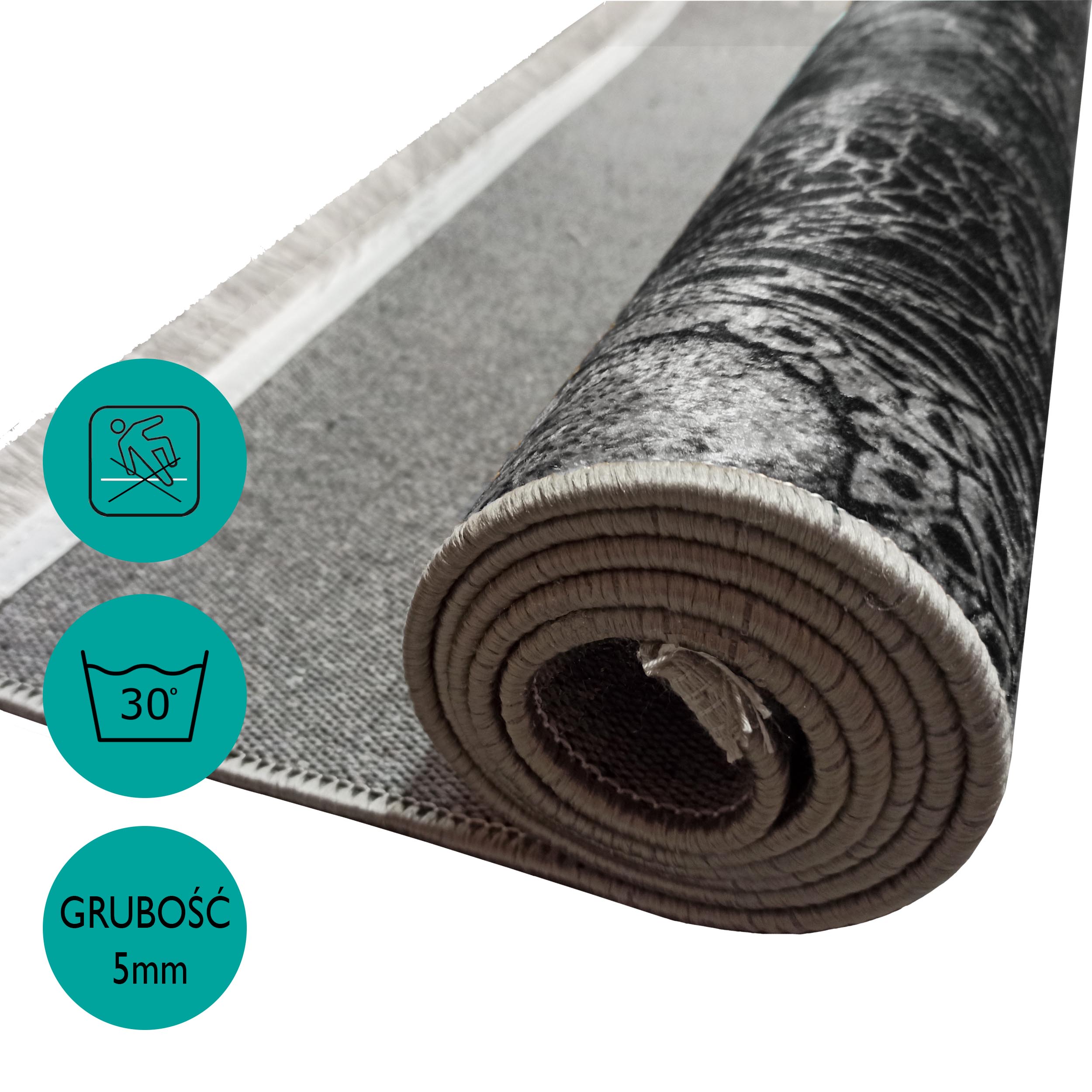 Dywan Antypoślizgowy Nowoczesny Horeca New 0022-BL - czarno - złoty