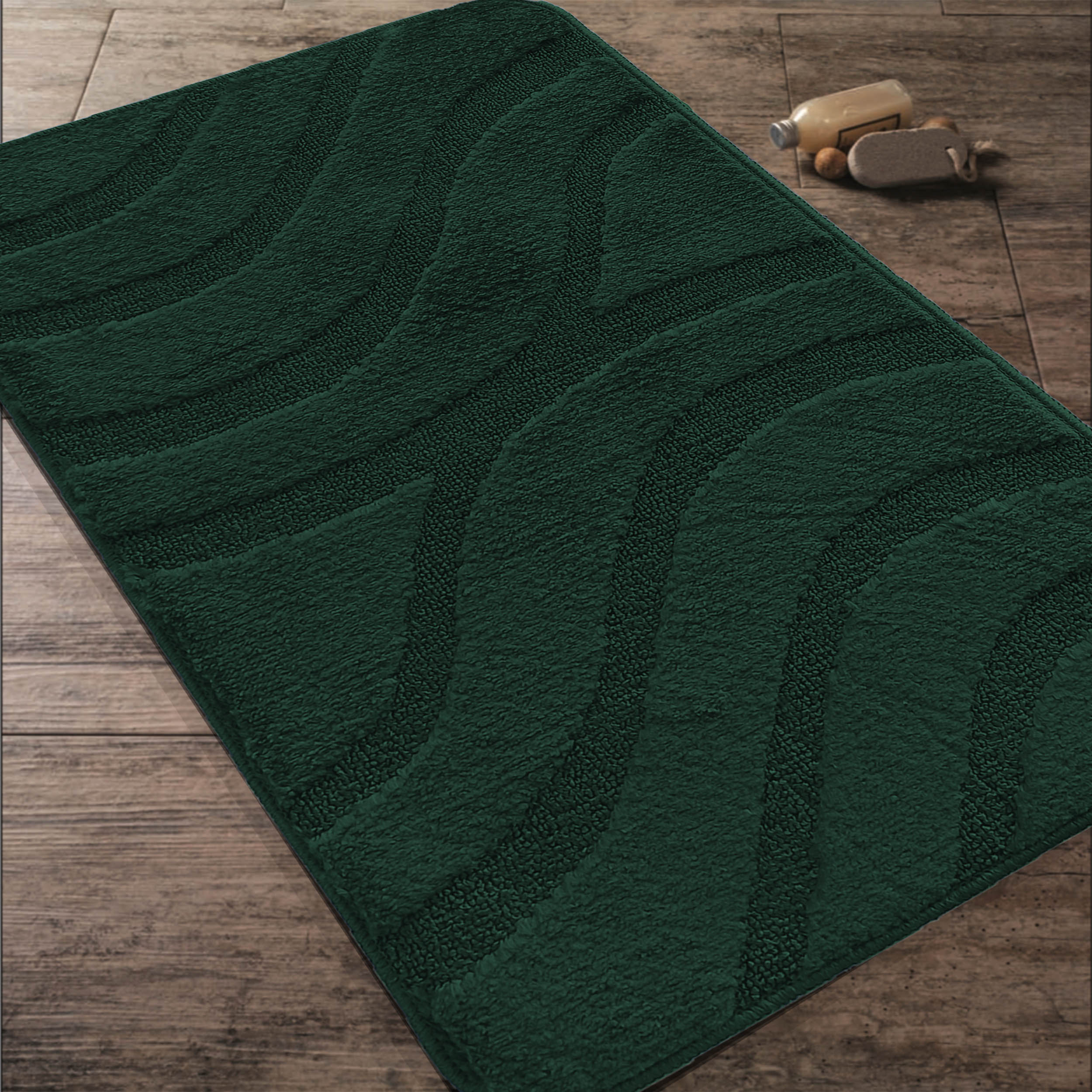 Komplet Dywaników Łazienkowych Montana Symphony - Butelkowa Zieleń Pod WC Antypoślizgowy