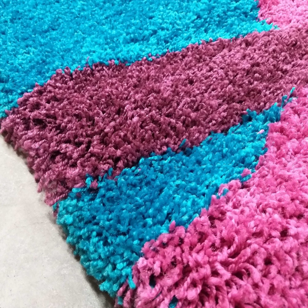 Dywan Nowoczesny Shaggy Long - 17 - Fioletowo - Turkusowy