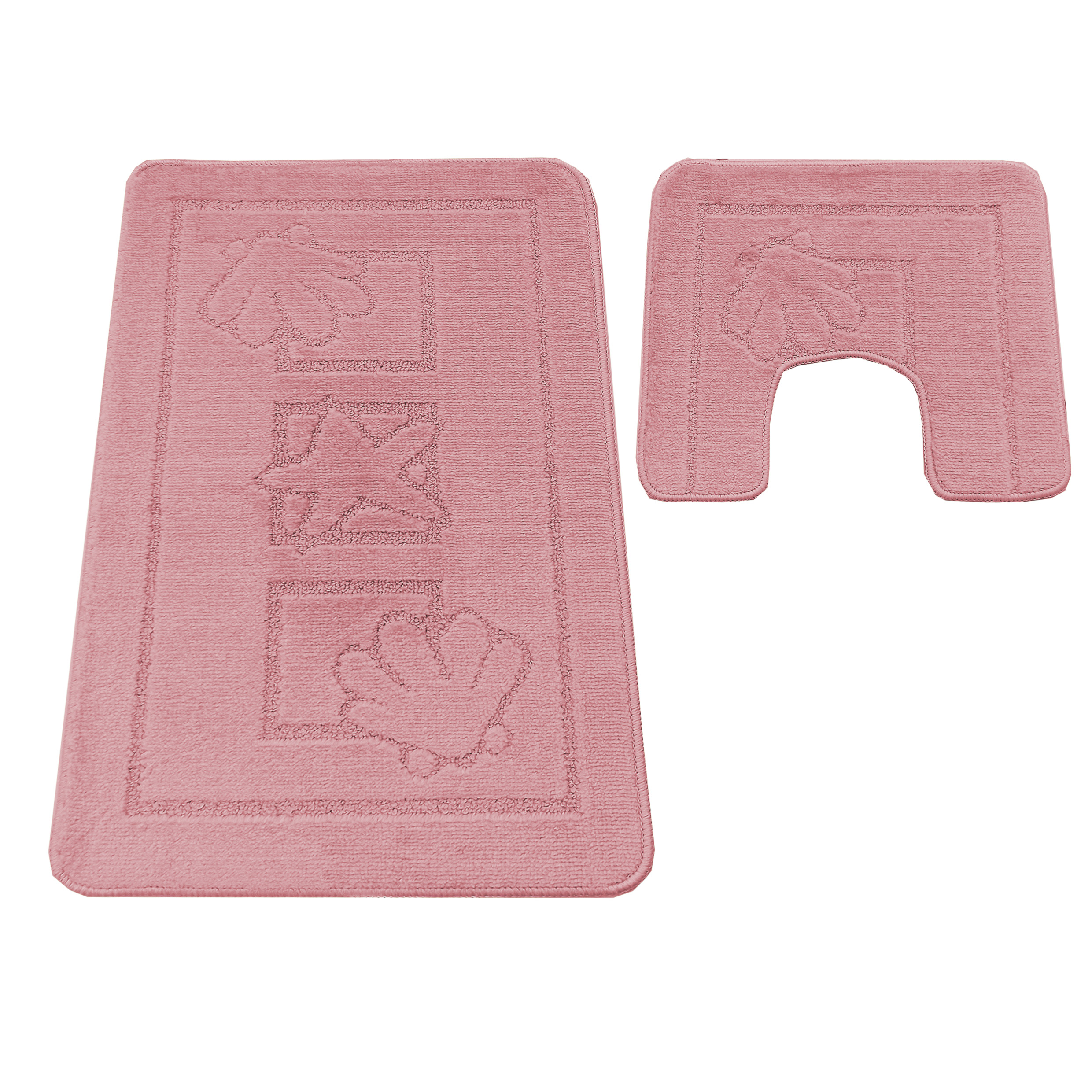 Komplet Dywaników Łazienkowych Montana Maritime - Różowy Pod WC Antypoślizgowy