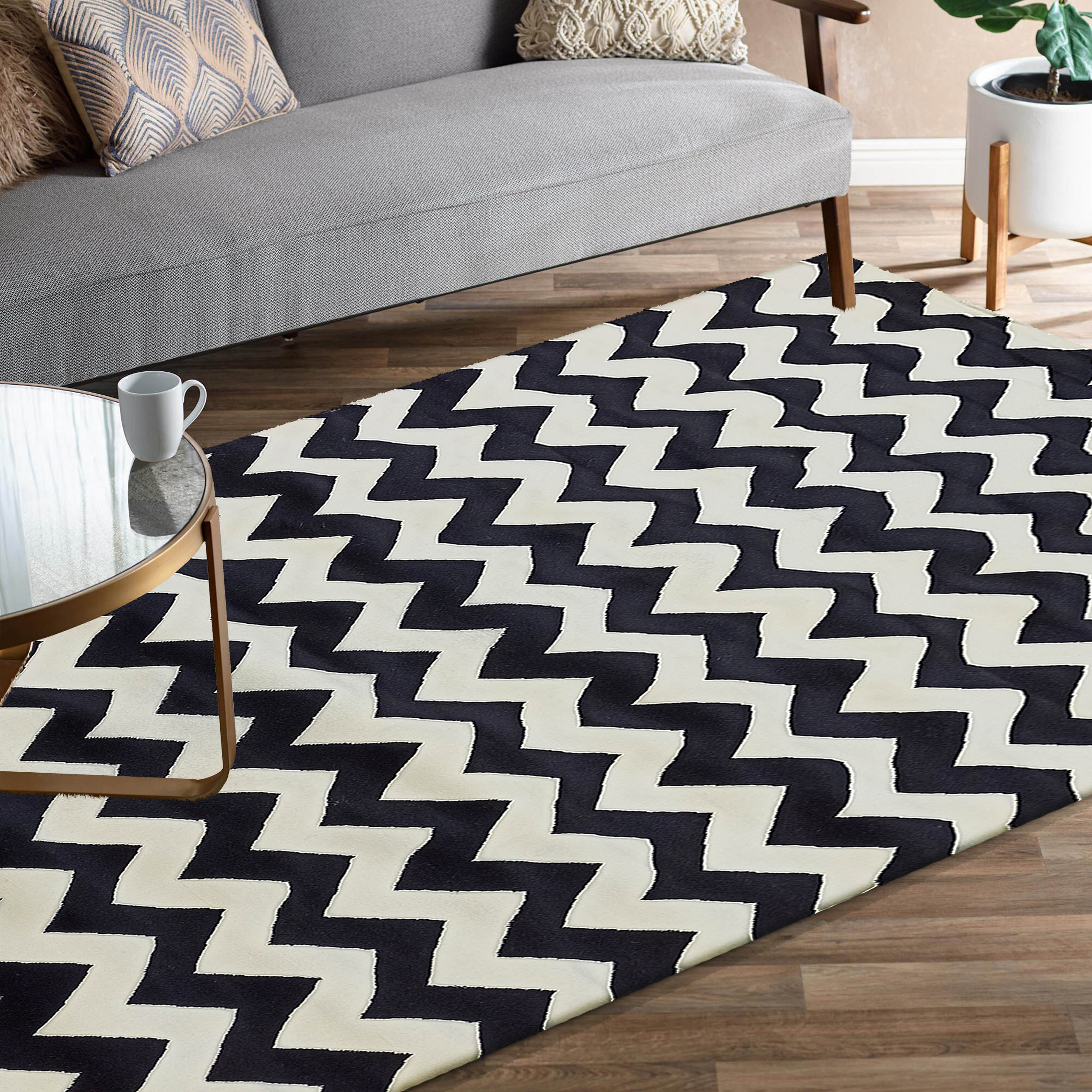 Dywan Nowoczesny Soho 4523A-BC - czarno - kremowy