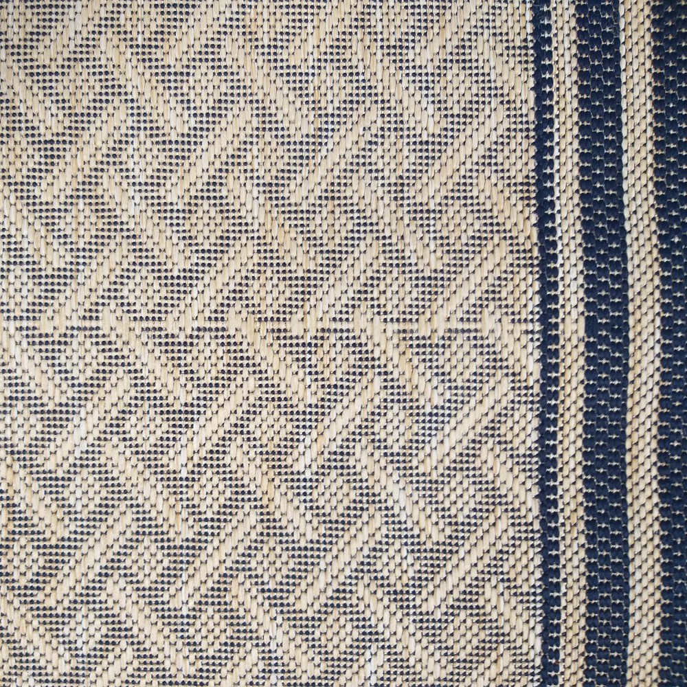 Dywan Nowoczesny Sznurkowy OUTDOOR Patio 25 - Beżowo - Granatowy