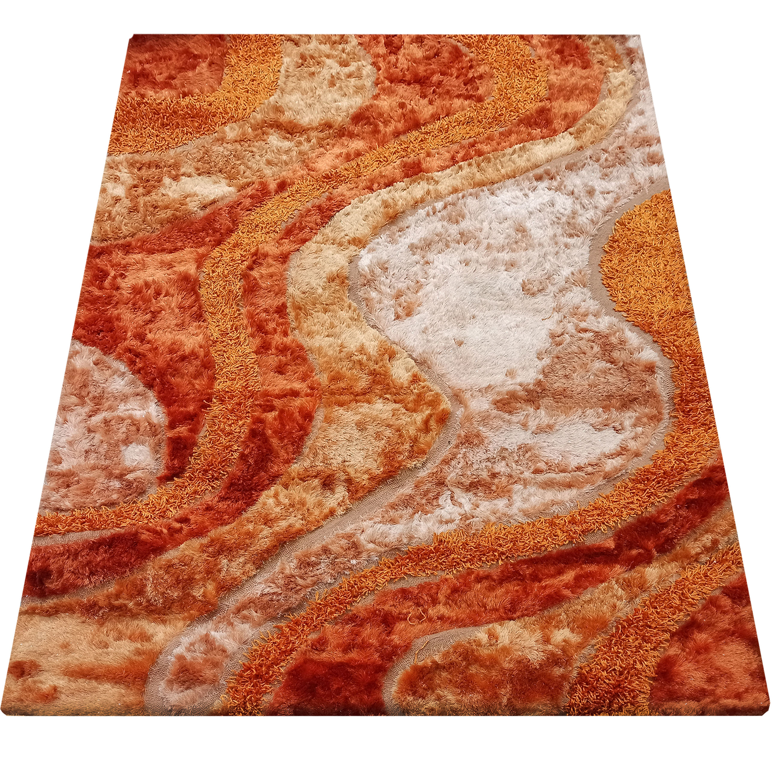Dywan Nowoczesny Ovo Typu Shaggy 08056 Pomarańczowy