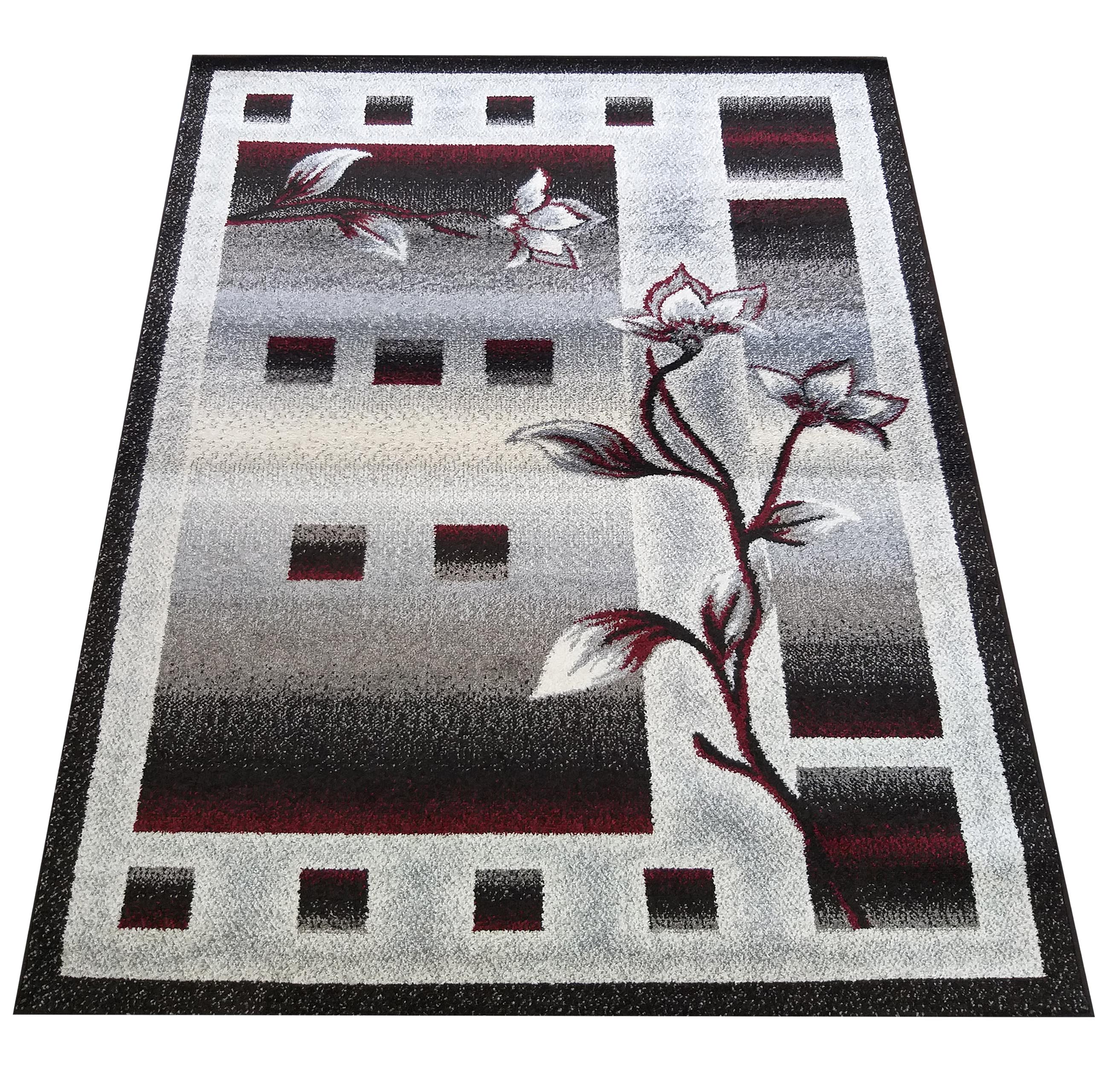 Dywan Nowoczesny Otto 02 Szaro-Czerwony Dywan Nowoczesny Otto 02 Szaro-Czerwony
