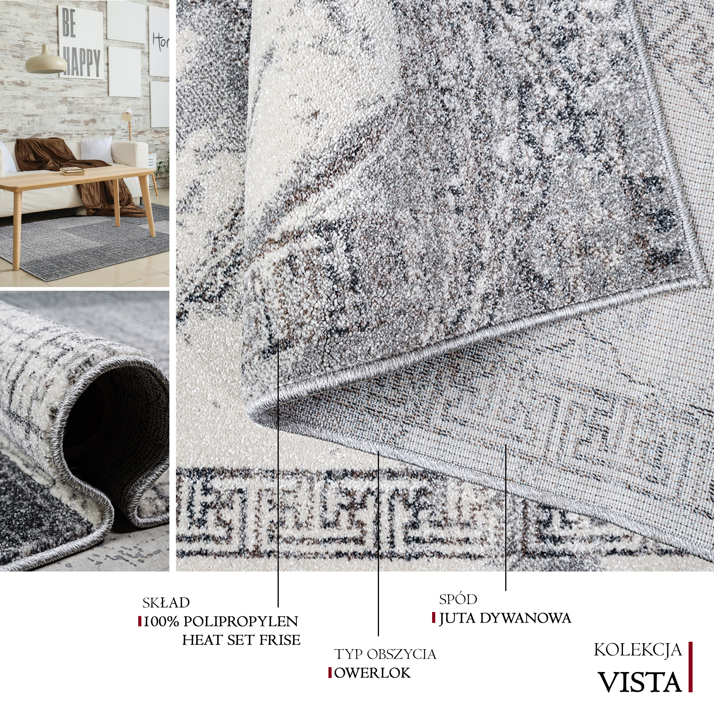 Dywan nowoczesny VISTA 02 szary Dywan nowoczesny VISTA 02 szary