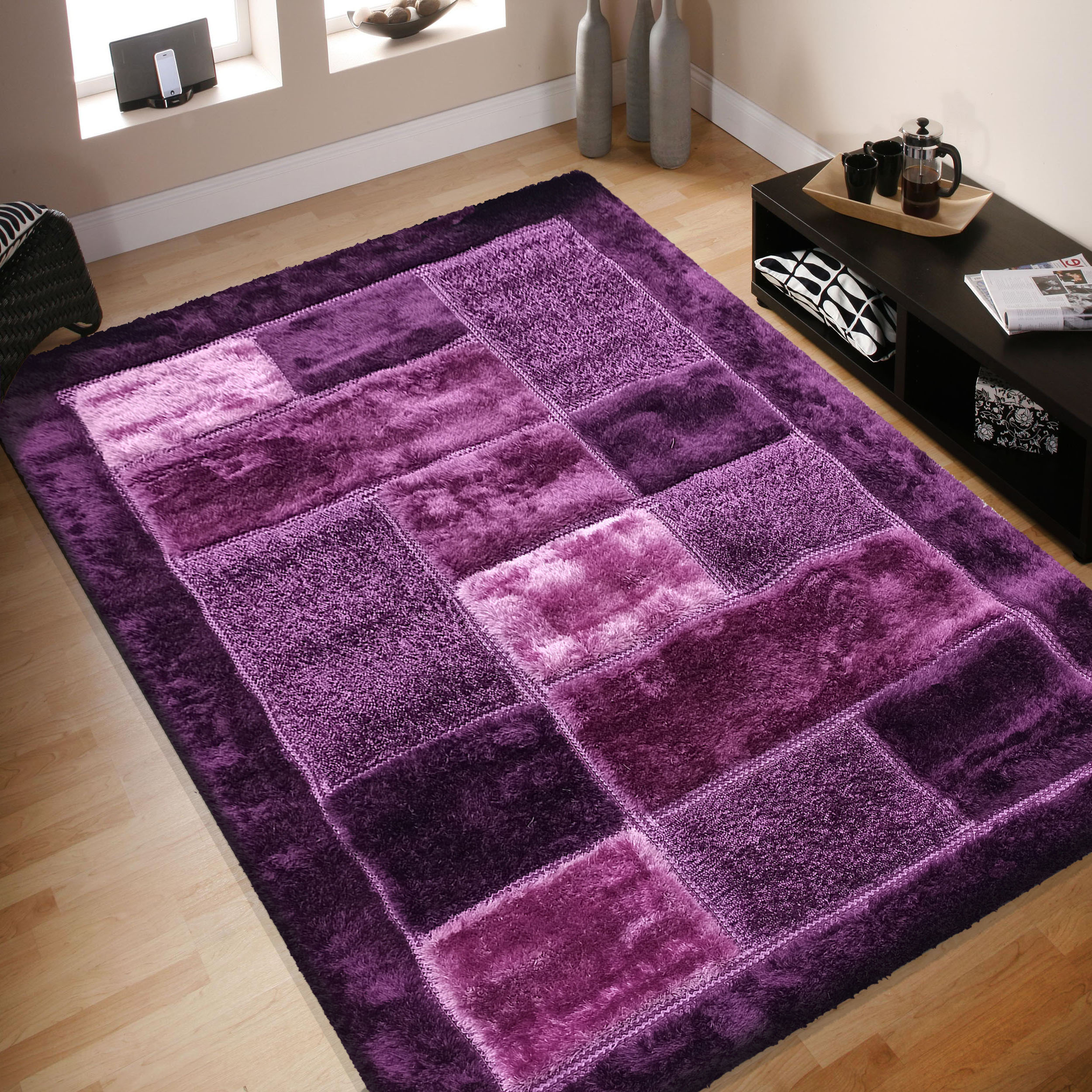 Dywan Nowoczesny Ovo Typu Shaggy 26 Fioletowy