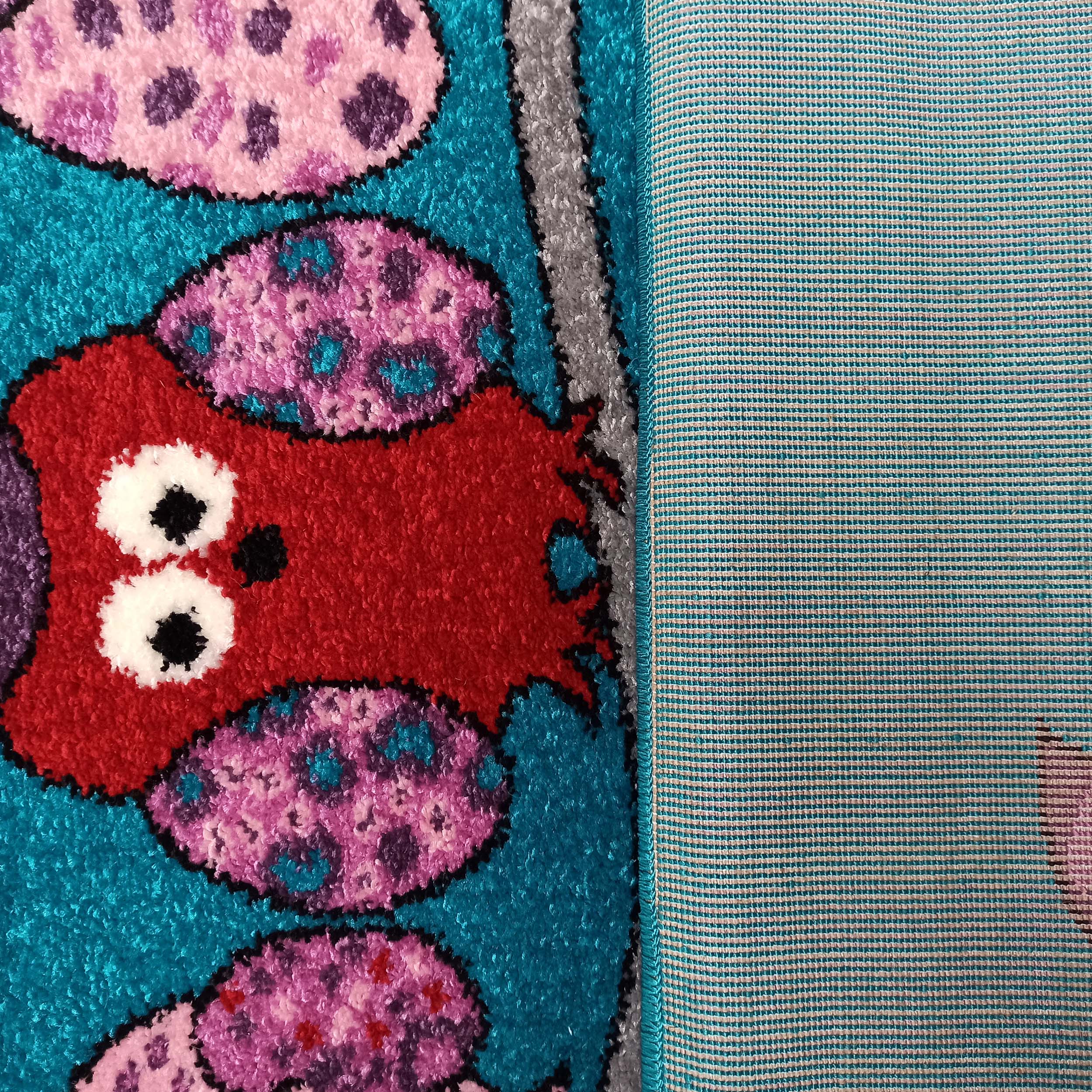 Dywan Bella Dla Dzieci 01 Turkusowy Sowy