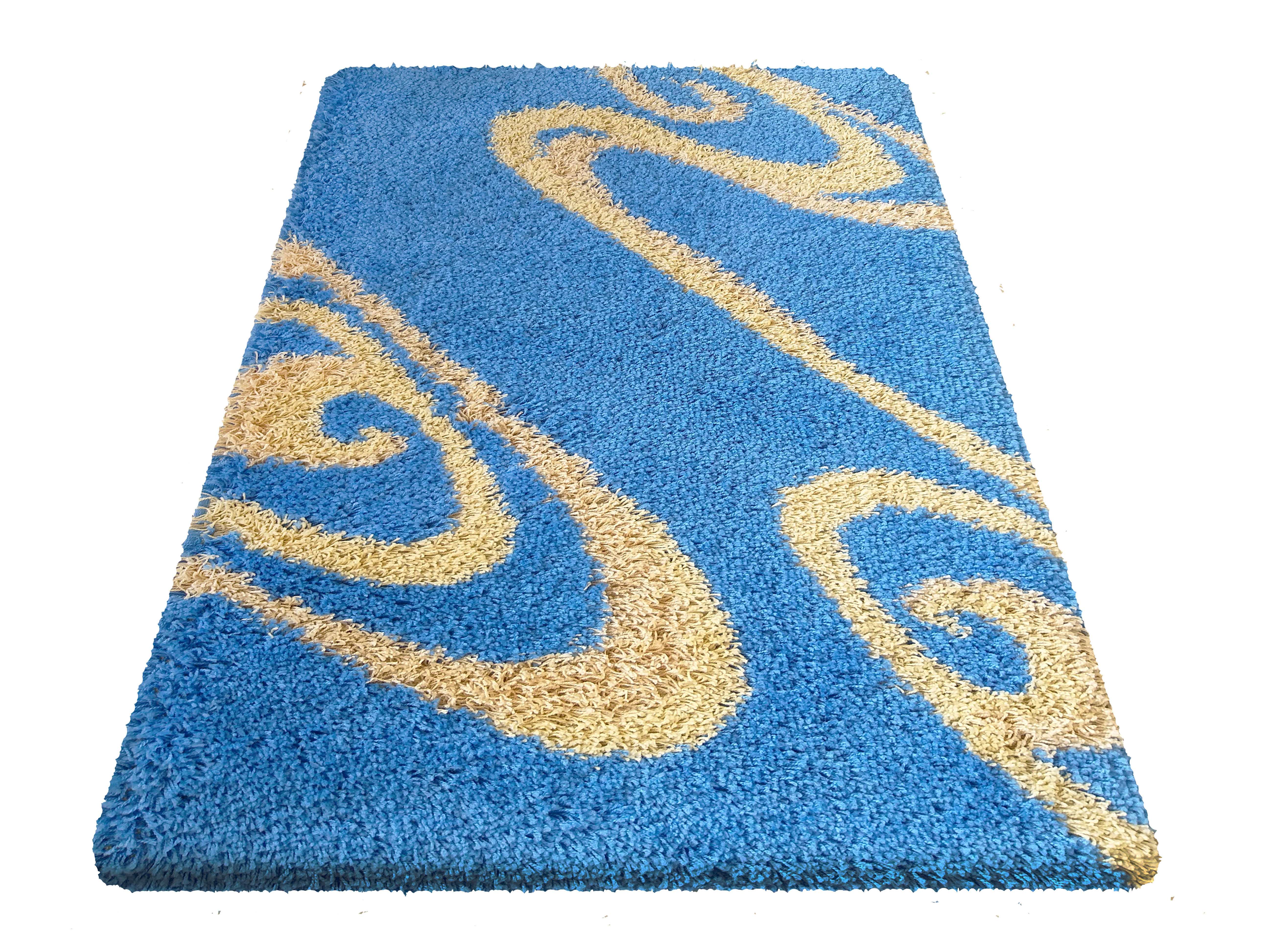 Dywan Shaggy 05S Fala Niebieska