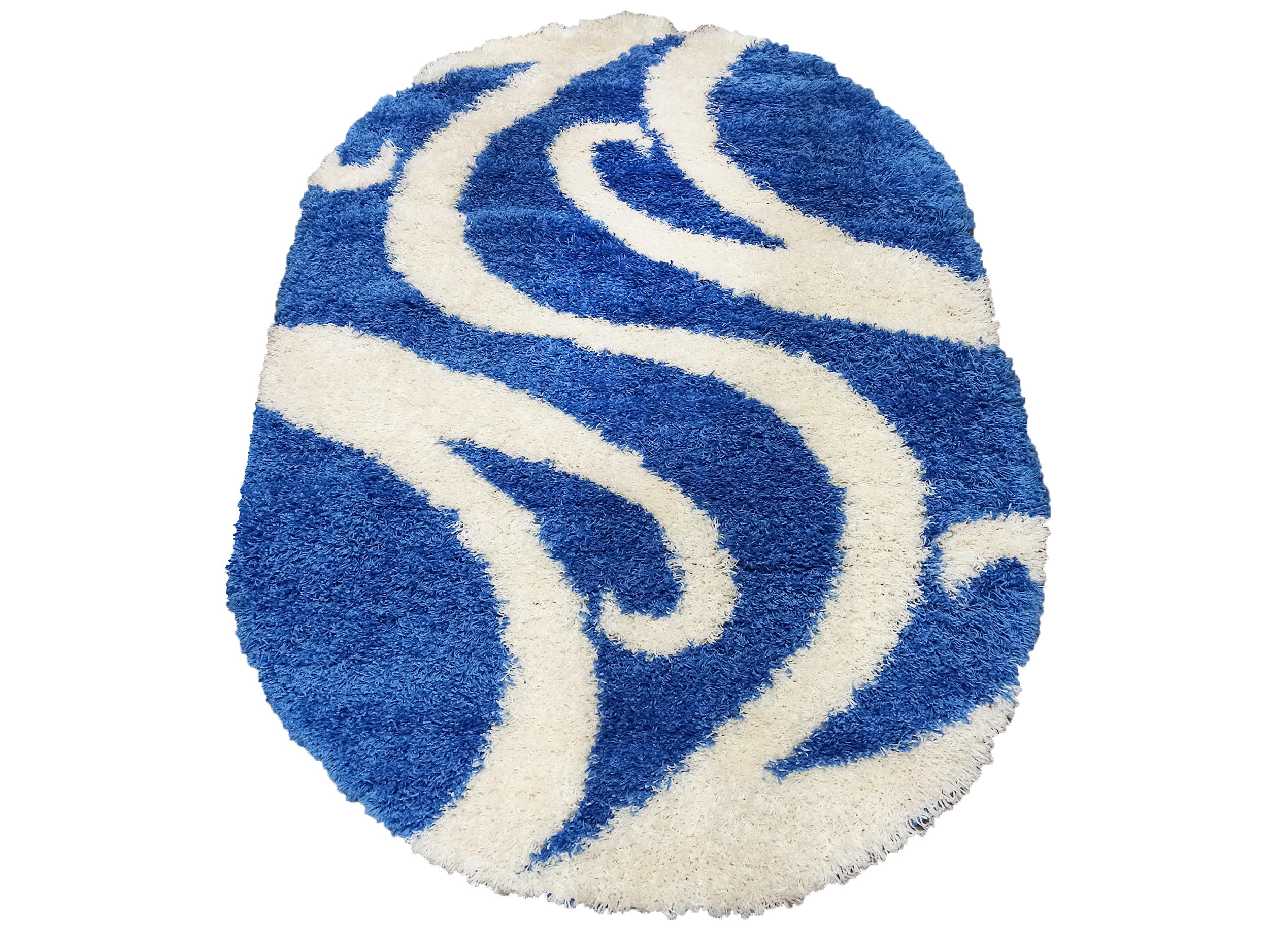 Dywan Nowoczesny Shaggy Long SS740-BU owalny - wielokolorowy