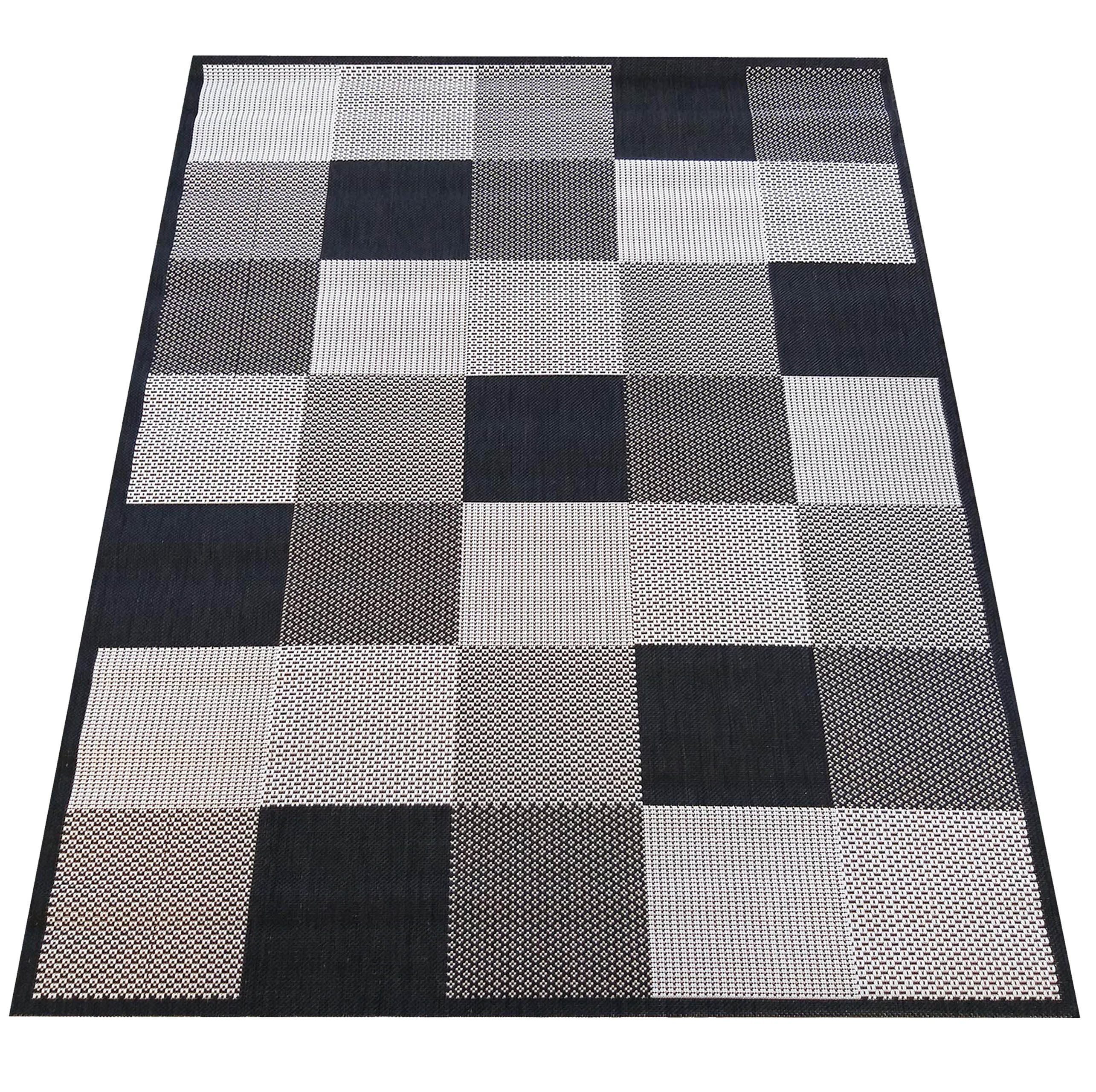 Dywan Nowoczesny Sznurkowy OUTDOOR Patio 08 - Antracytowo - Kremowy