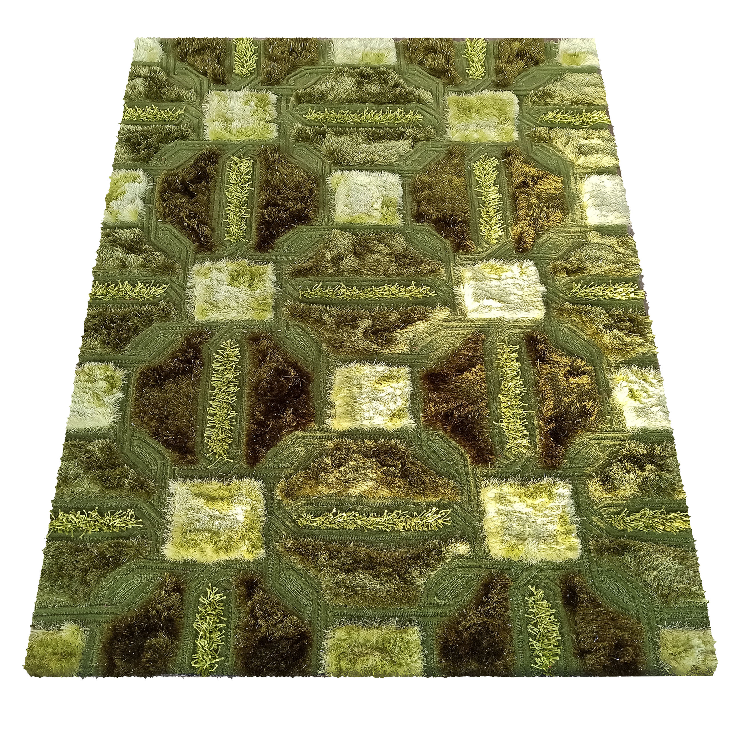 Dywan Nowoczesny Ovo Typu Shaggy 01  Zielony