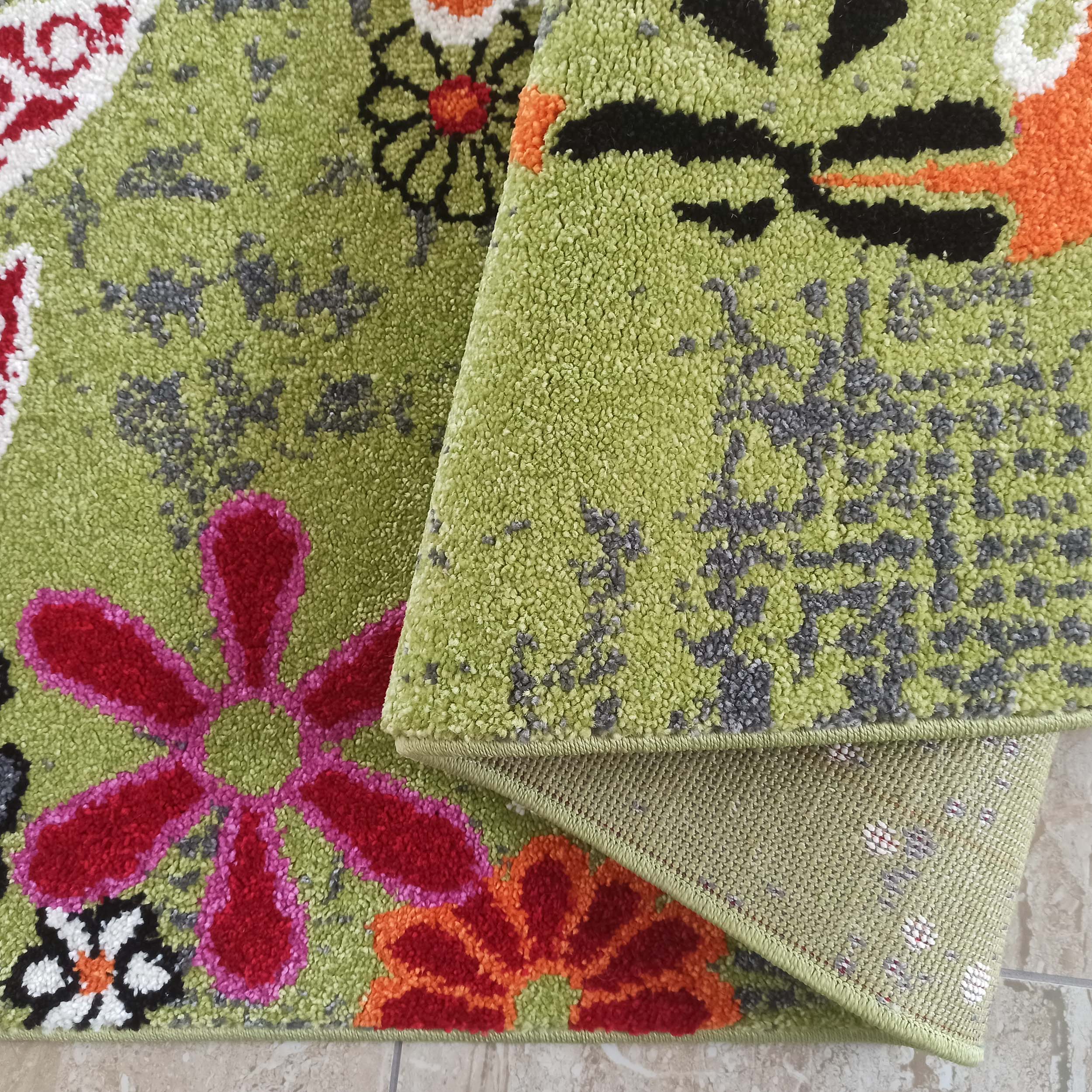 Dywan Dla Dzieci BELLA 114A Motylki - Zielony