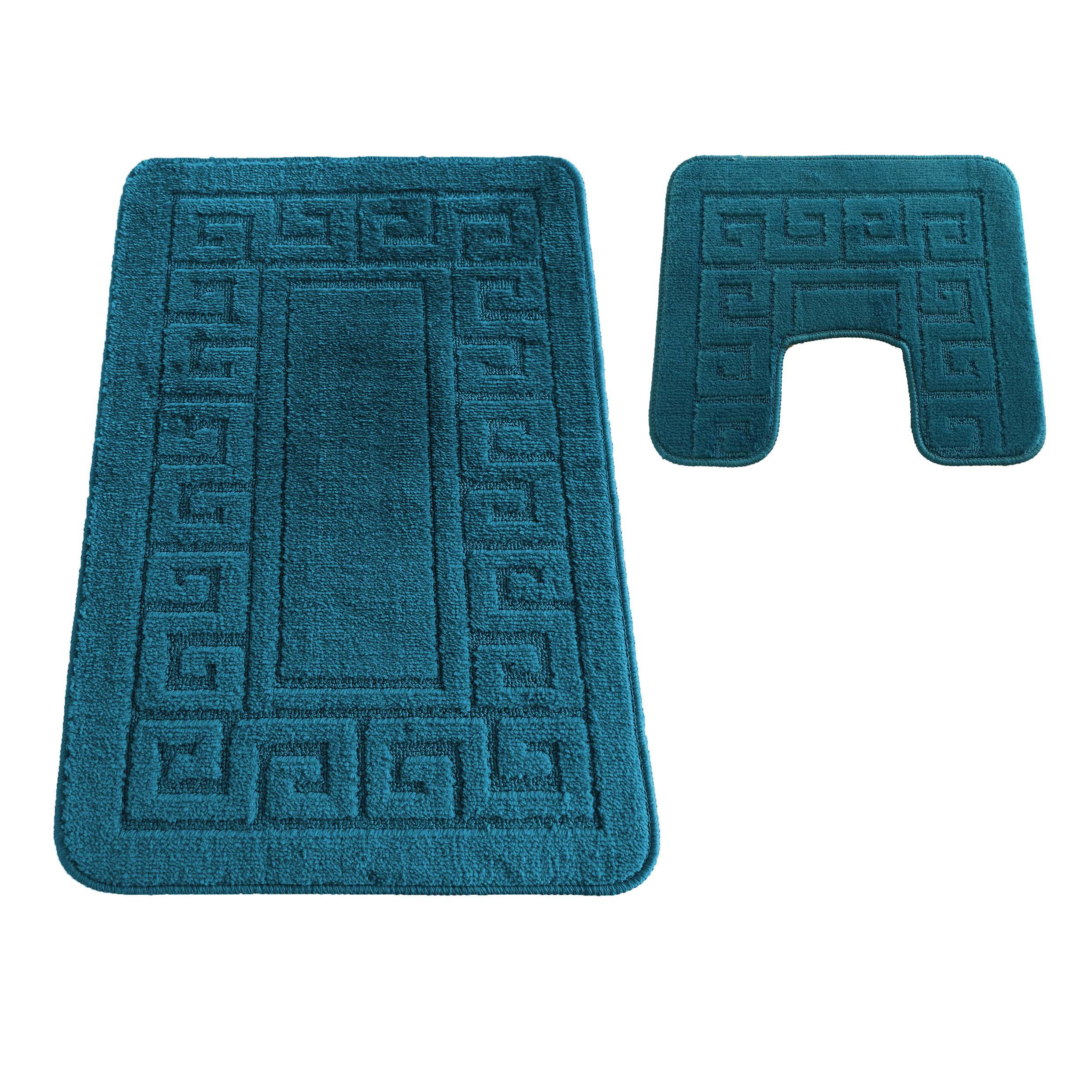 Komplet Dywaników Łazienkowych Montana Ethnic - Turkusowy Pod WC Antypoślizgowy