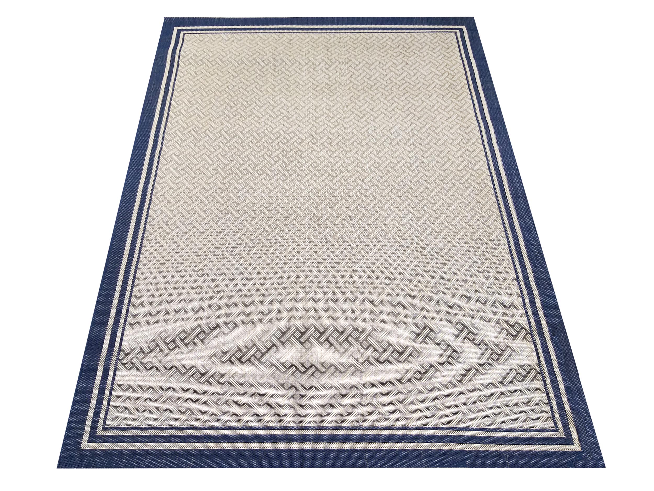Dywan Nowoczesny Sznurkowy OUTDOOR Patio 25 - Beżowo - Granatowy