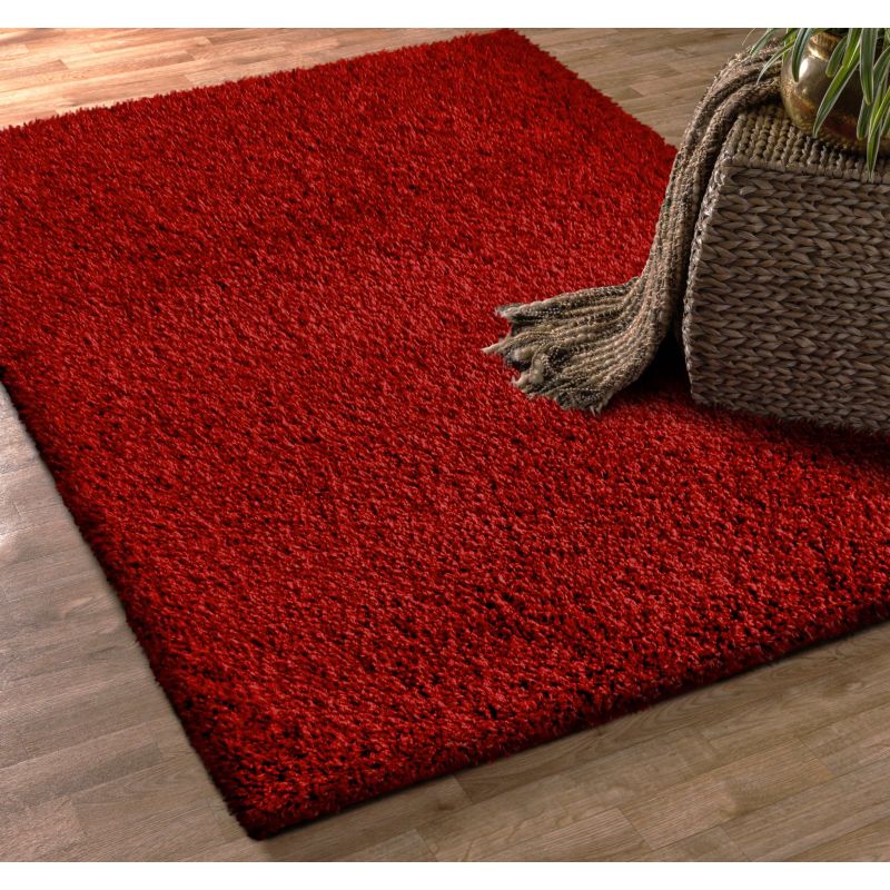 Dywan Shaggy jednolity czerwony