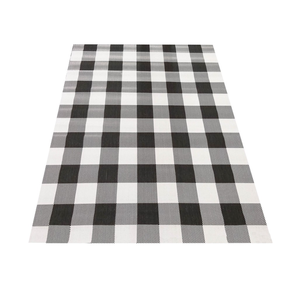 Dywan Nowoczesny Sznurkowy OUTDOOR Patio 13 - Czarno - Biały