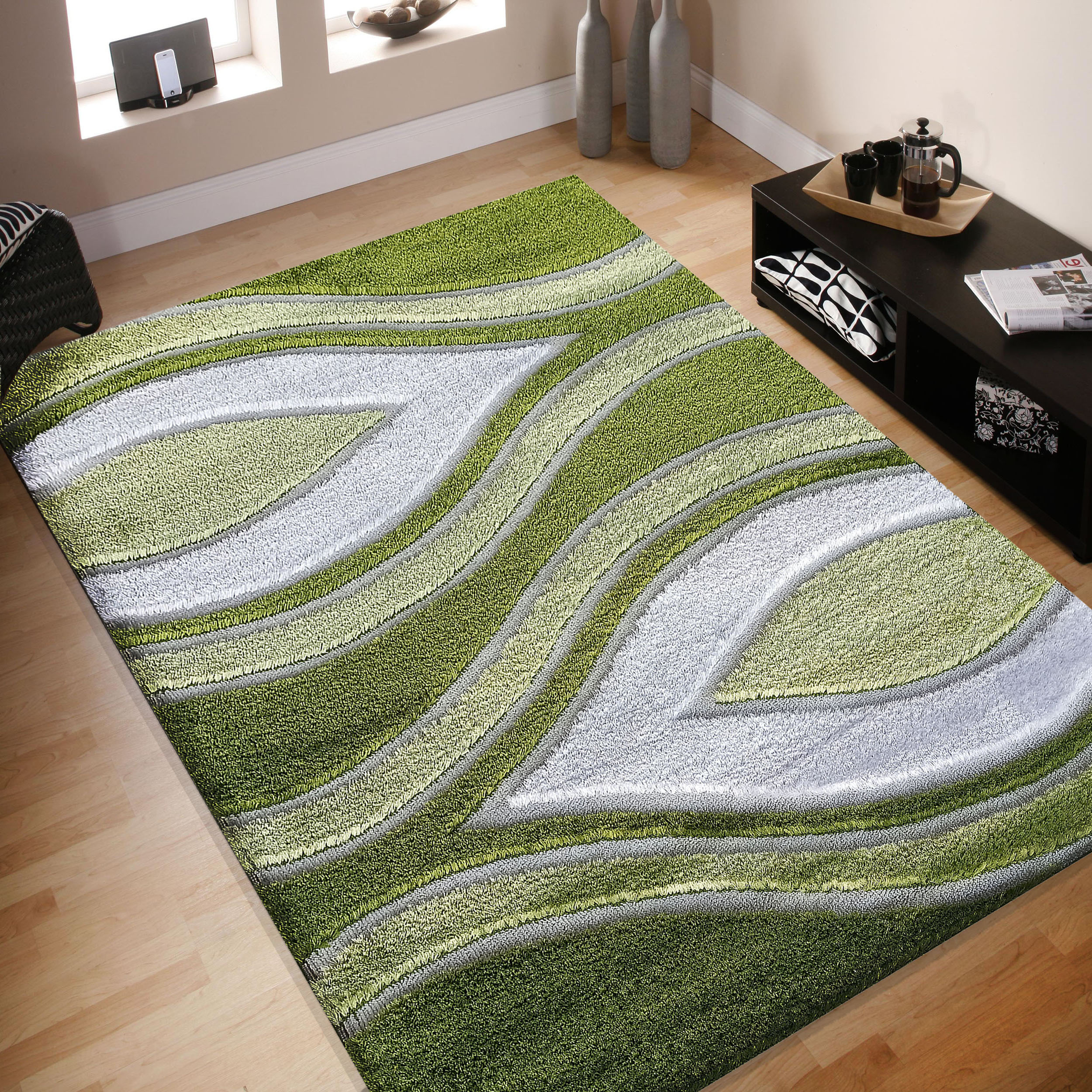 Dywan Nowoczesny Ovo Typu Shaggy 03  Zielony