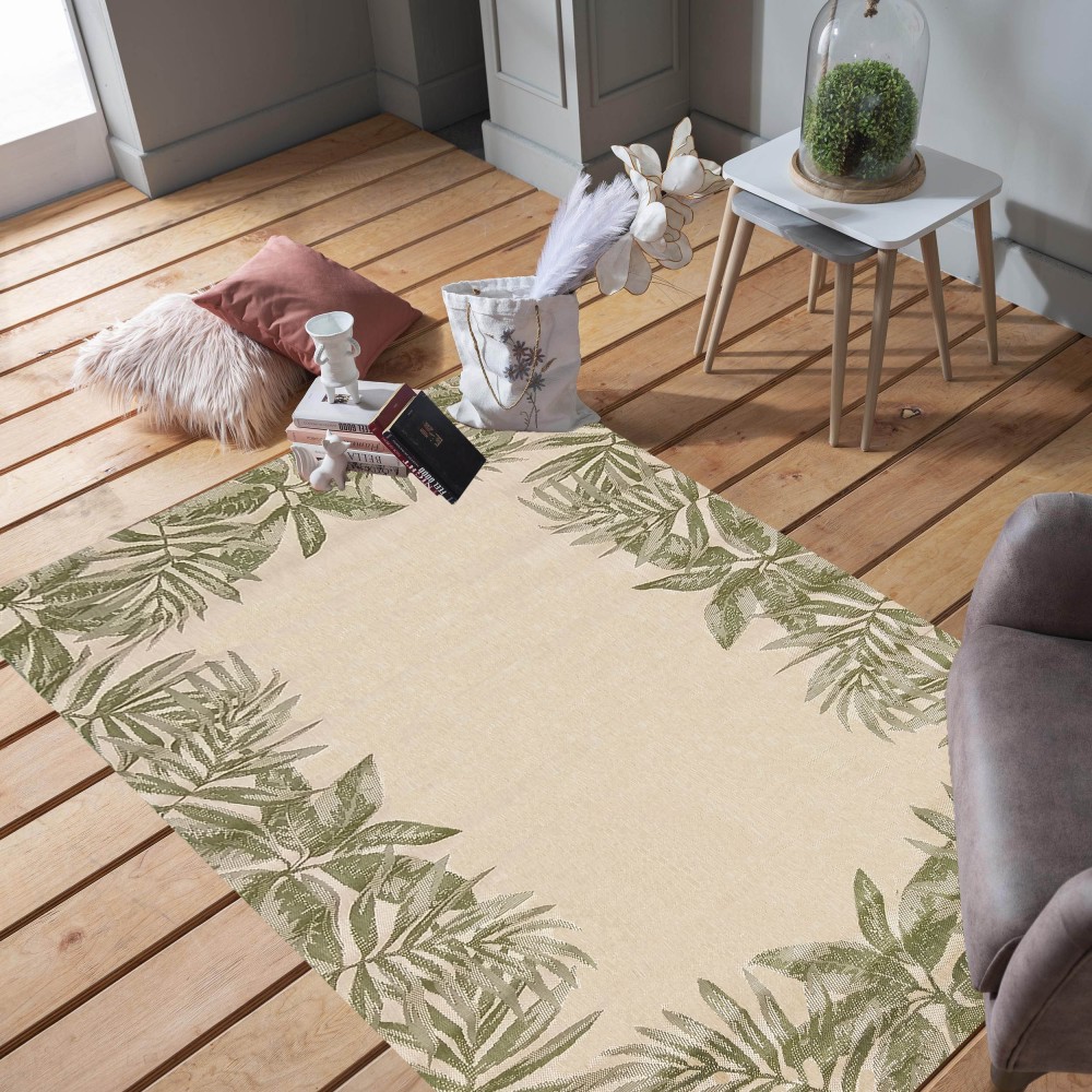 Dywan Nowoczesny Sznurkowy OUTDOOR Patio 37 - Beżowo - Zielony