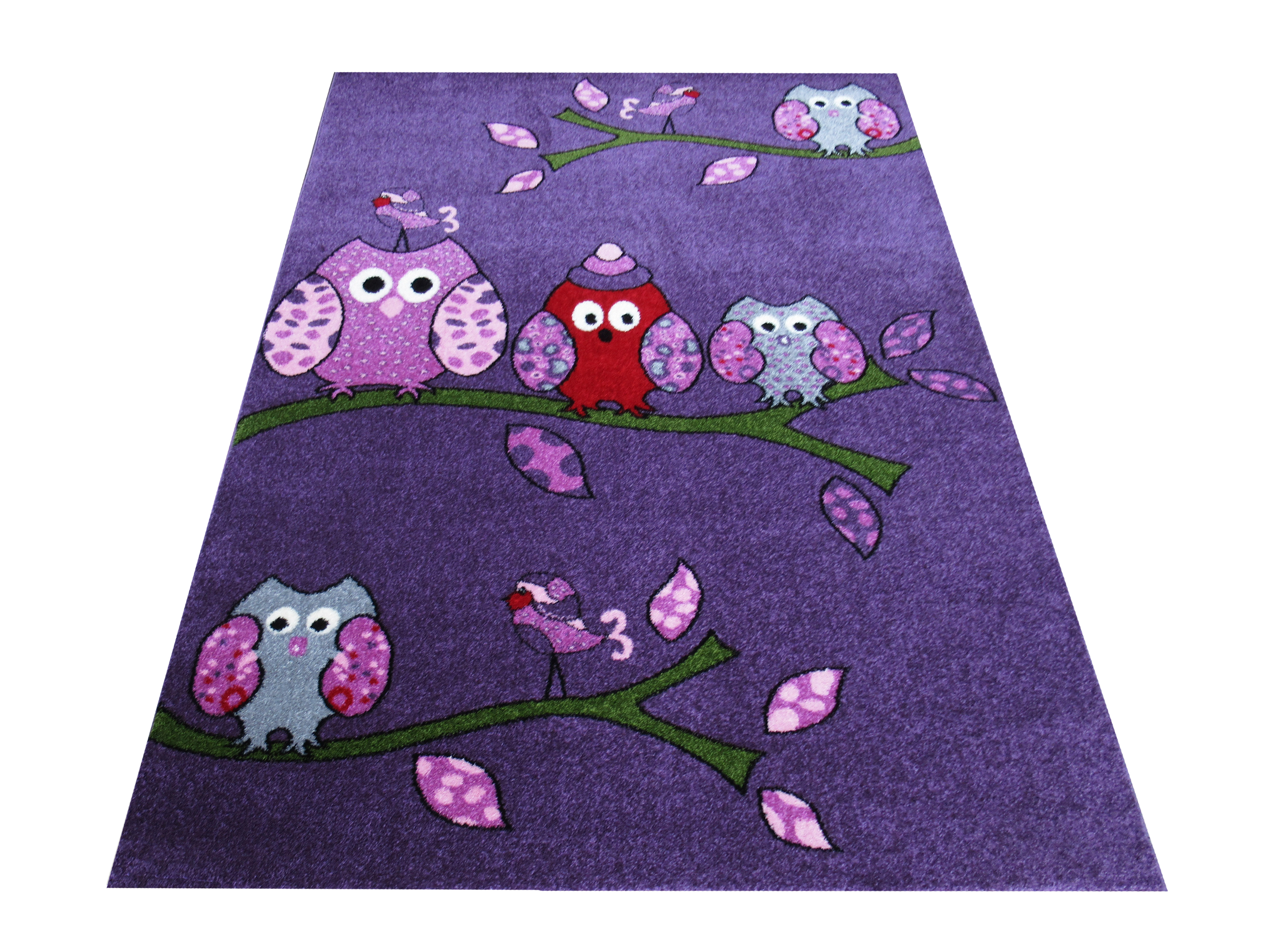  Dywan Bella Dla Dzieci 01 Fioletowy Sowy