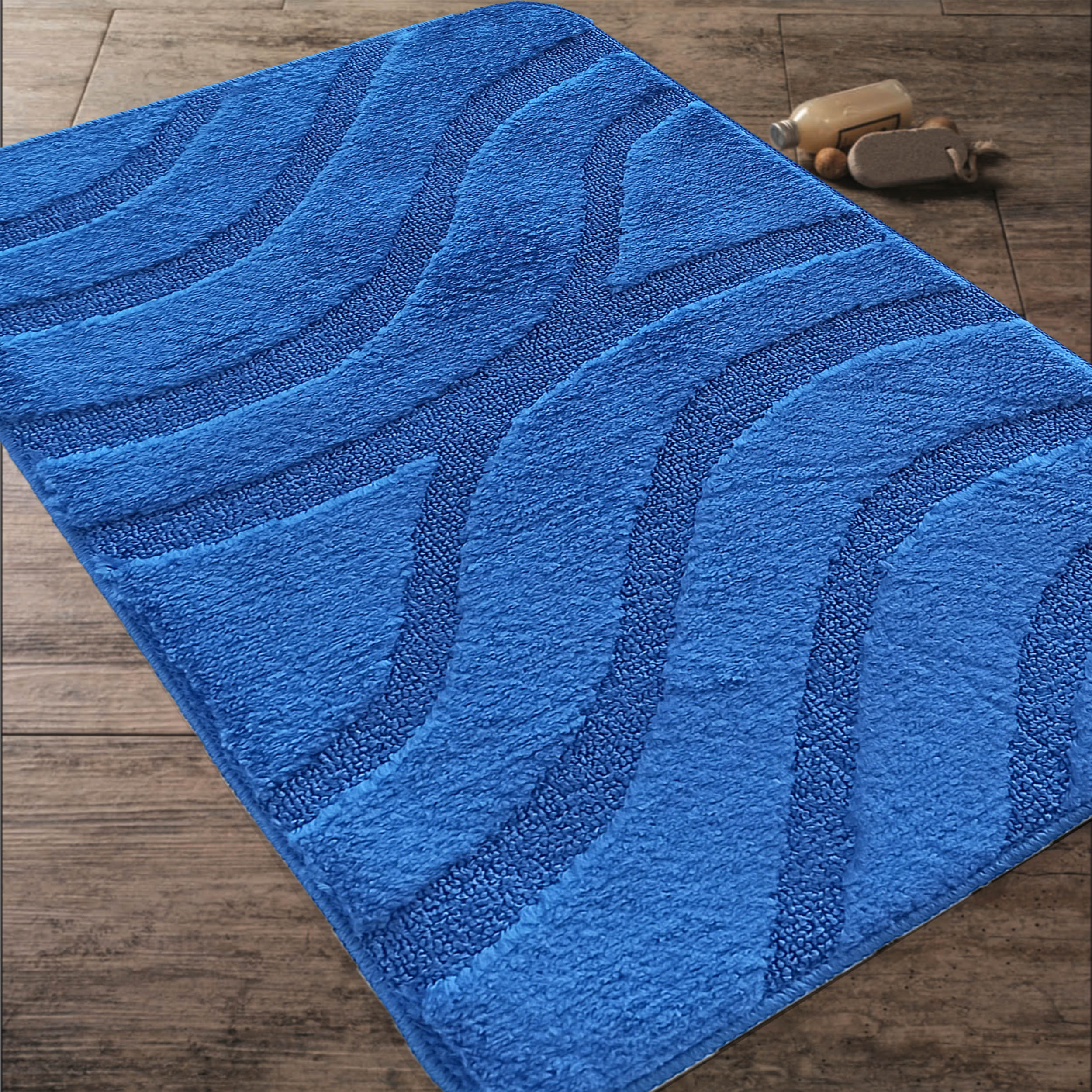 Komplet Dywaników Łazienkowych Montana Symphony - Szafirowy Pod WC Antypoślizgowy