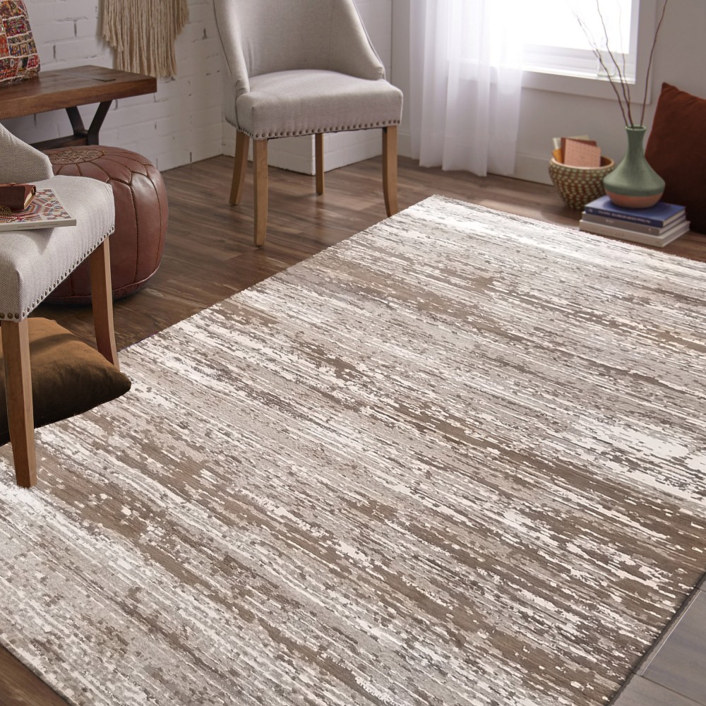 Dywan Nowoczesny Milas Shrink PRL 04A KK - Beżowo - Brązowy