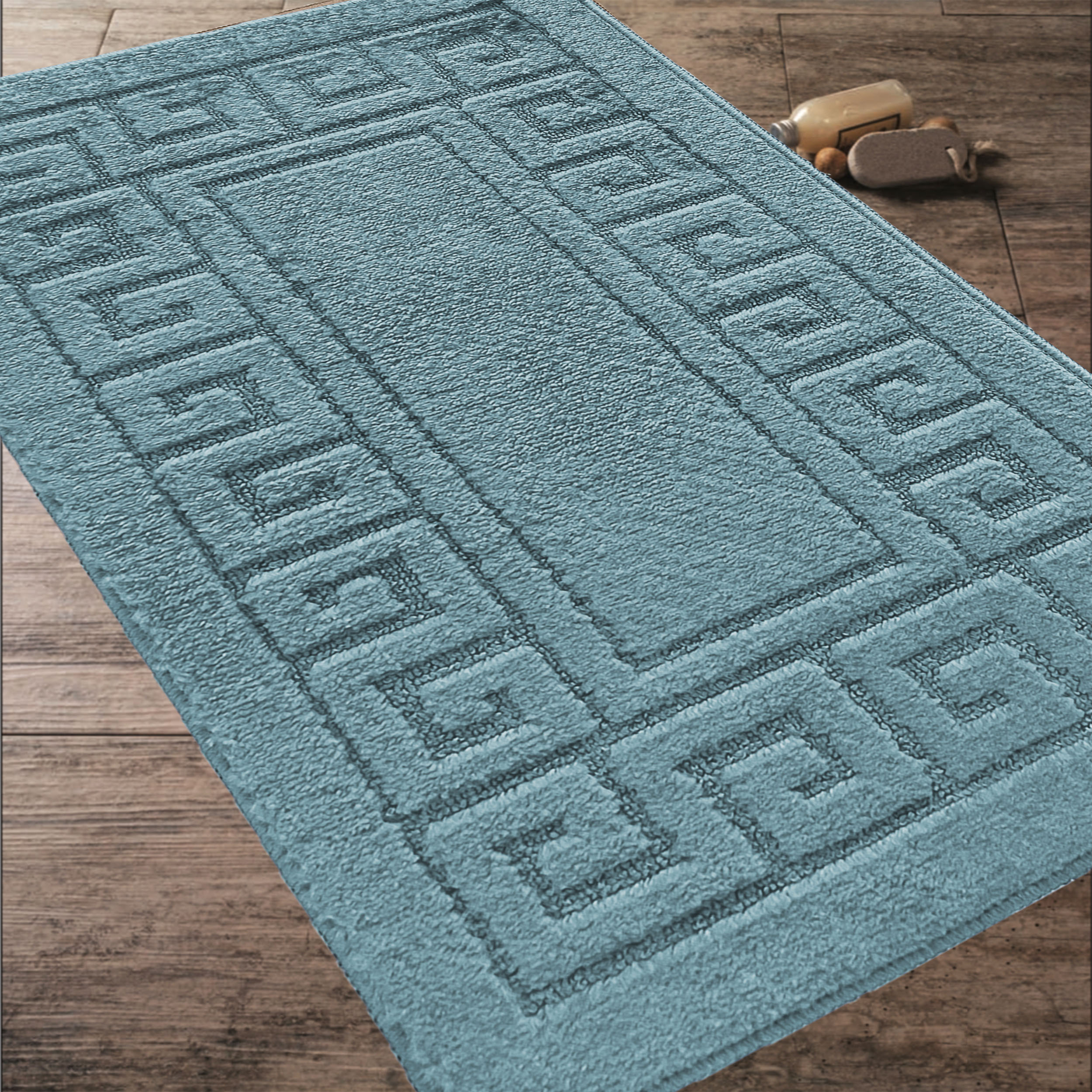 Komplet Dywaników Łazienkowych Montana Ethnic - Perski Błękit Pod WC Antypoślizgowy